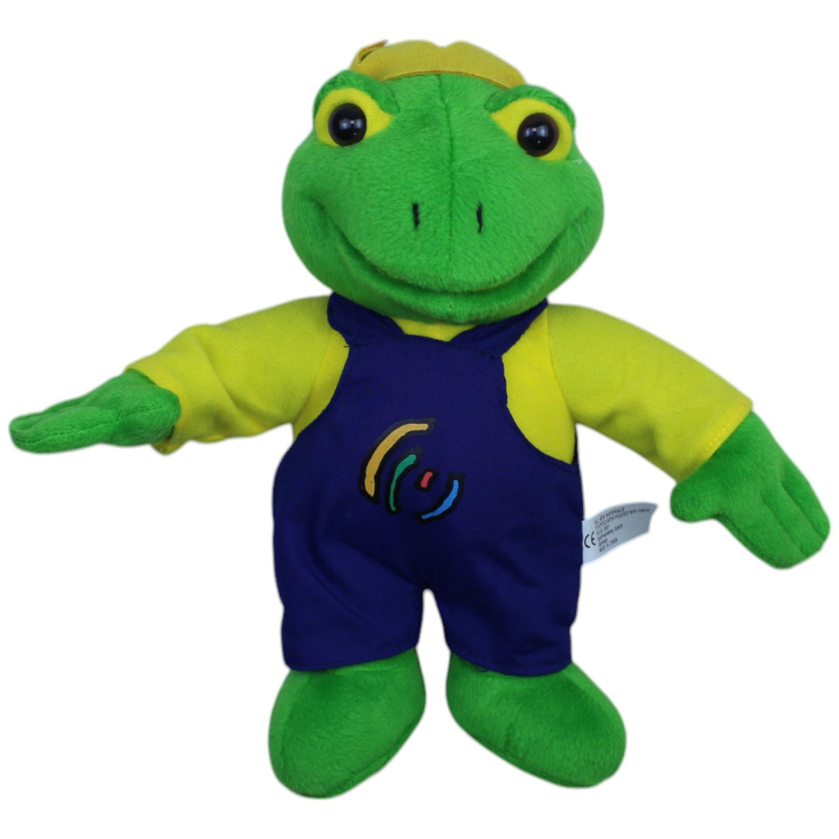 123000011741 M.A.X. 2001 Sportmarketing Lustiger Froschkönig mit Latzhose Kuscheltier Kumpel Leo Bär Gebraucht Teddy