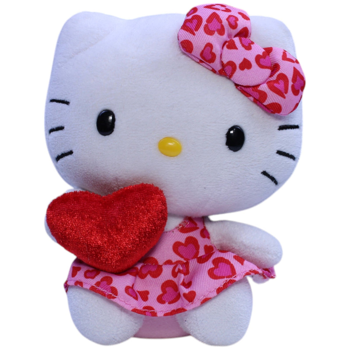 123000012831 TY Hello Kitty by Sanrio, Katze mit Herz & Herzkleid Kuscheltier Kumpel Leo Gebraucht