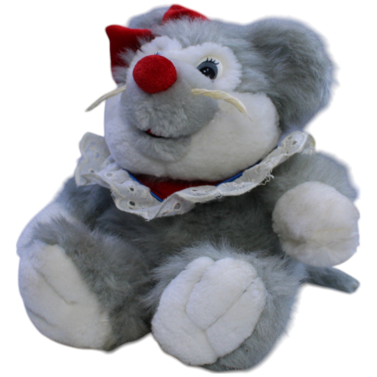 123000013247 Tchibo Süße Maus mit roter Nase & Schleife Kuscheltier Kumpel Leo Gebraucht TCM Vintage