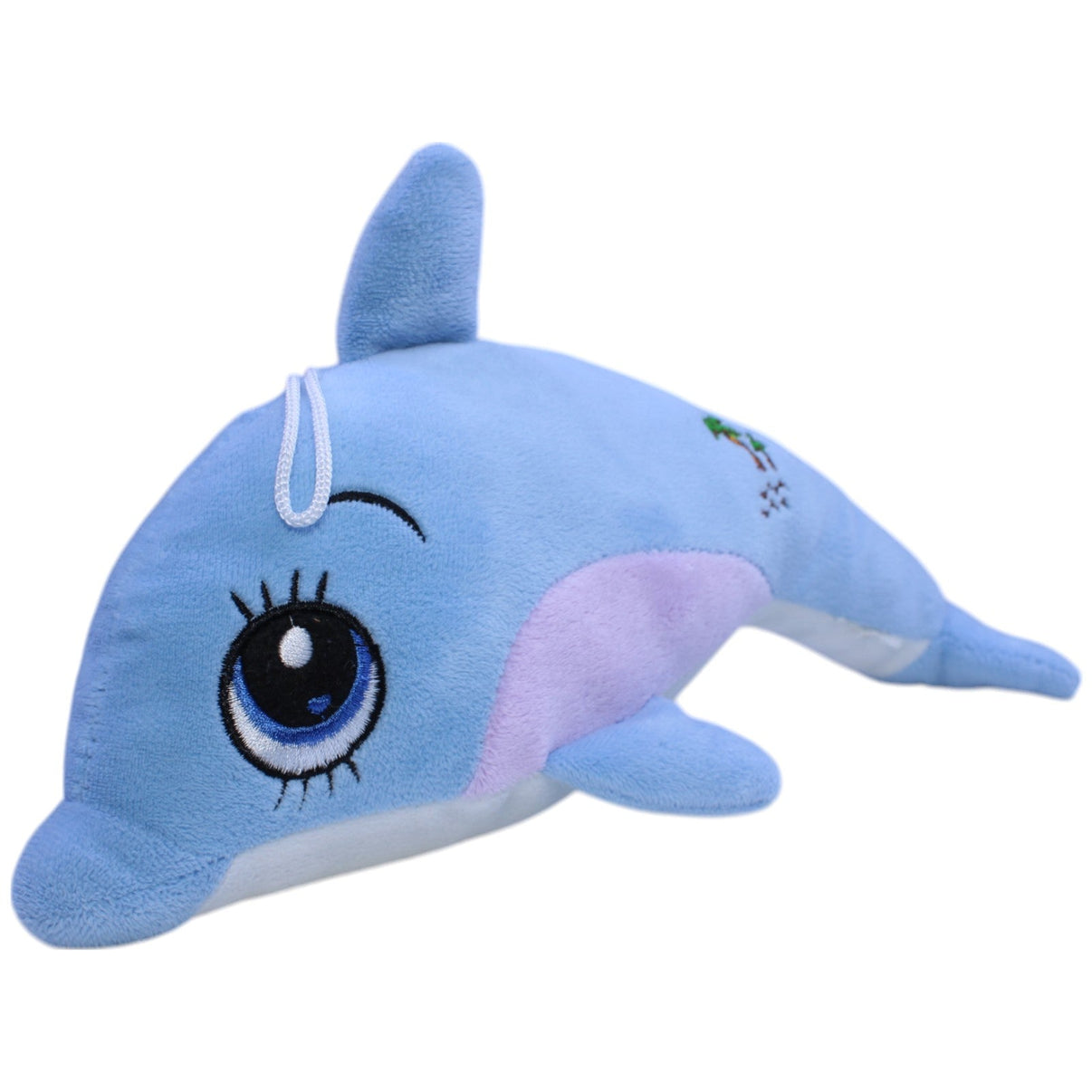 123000013316 Unbekannt Blauer Delfin mit Palmen Kuscheltier Kumpel Leo Gebraucht