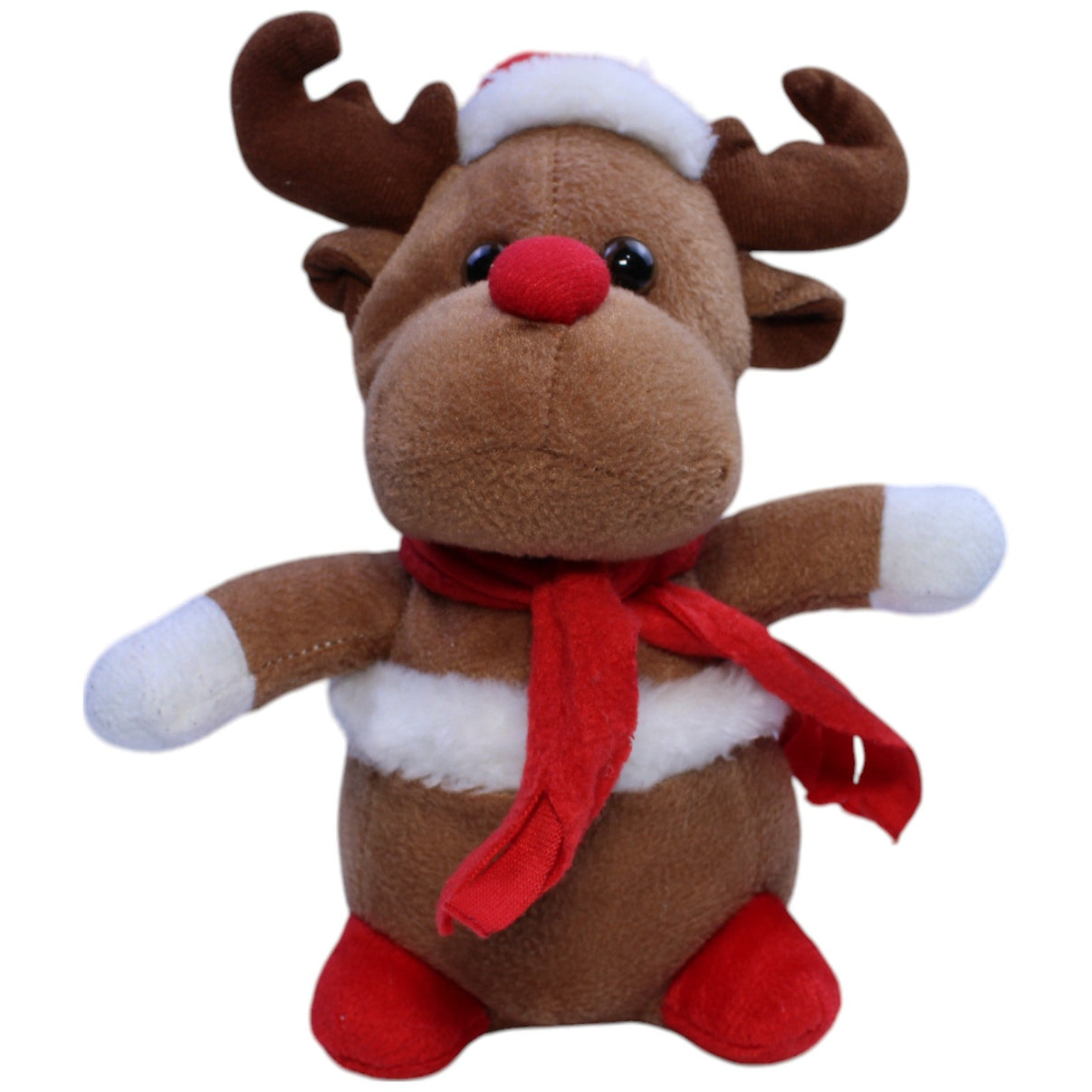 123000013368 Pfeiffer & Sperl Rentier mit roter Nase, Weihnachtsmütze & Schal Kuscheltier Kumpel Leo Gebraucht