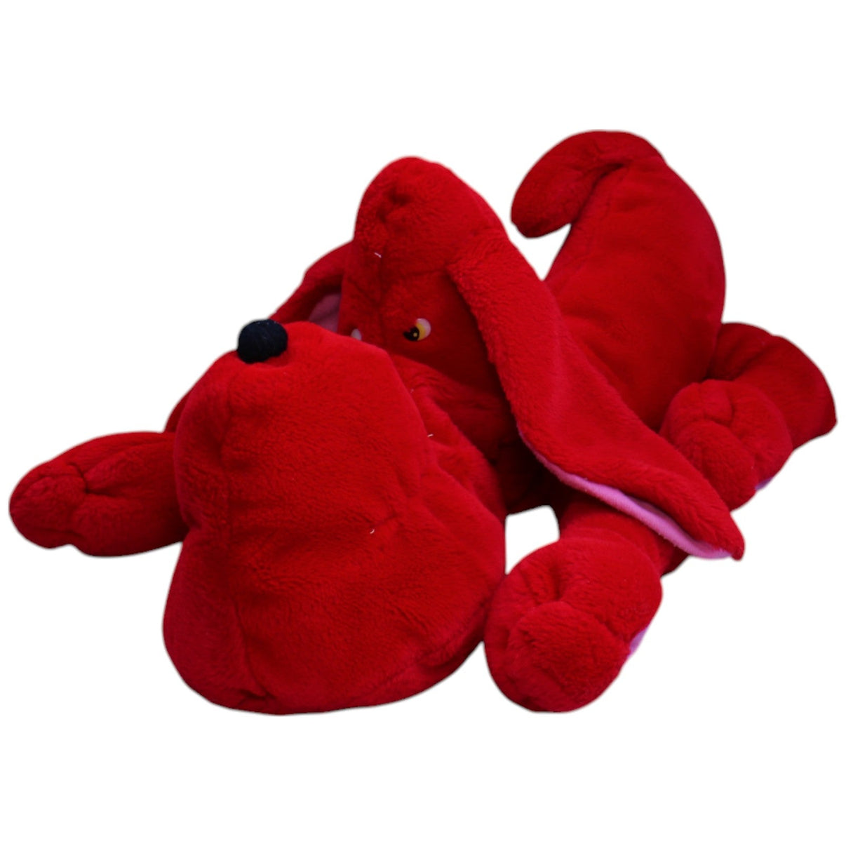 123000013451 Unbekannt XL liegender Hund, rot Kuscheltier Kumpel Leo Gebraucht Hund Vintage