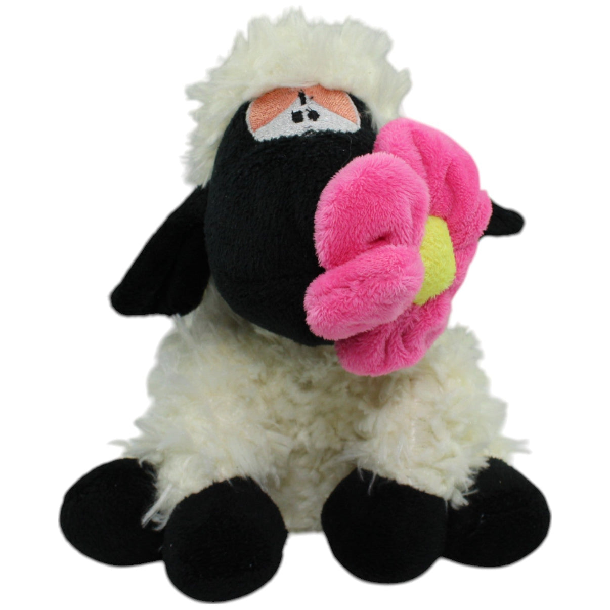 123000014127 FLOTI Flos Toys, sitzendes Schaf mit Blume im Mund Kuscheltier Kumpel Leo Gebraucht