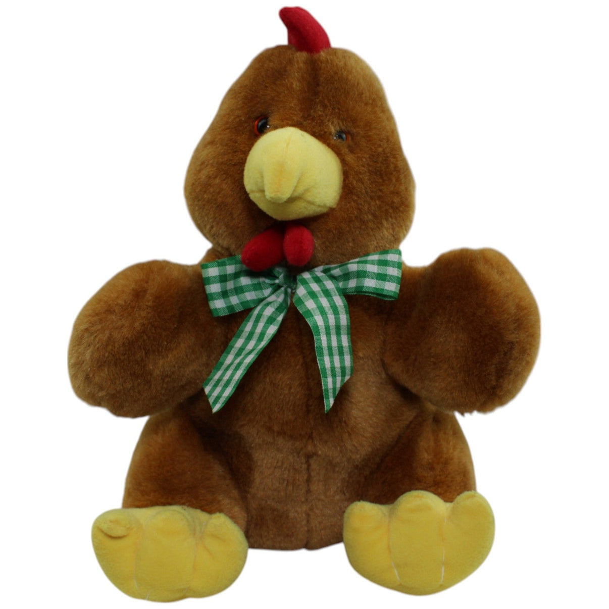 123000014217 Lothar Gern Weiches braunes Huhn mit grüner Schleife Kuscheltier Kumpel Leo Gebraucht