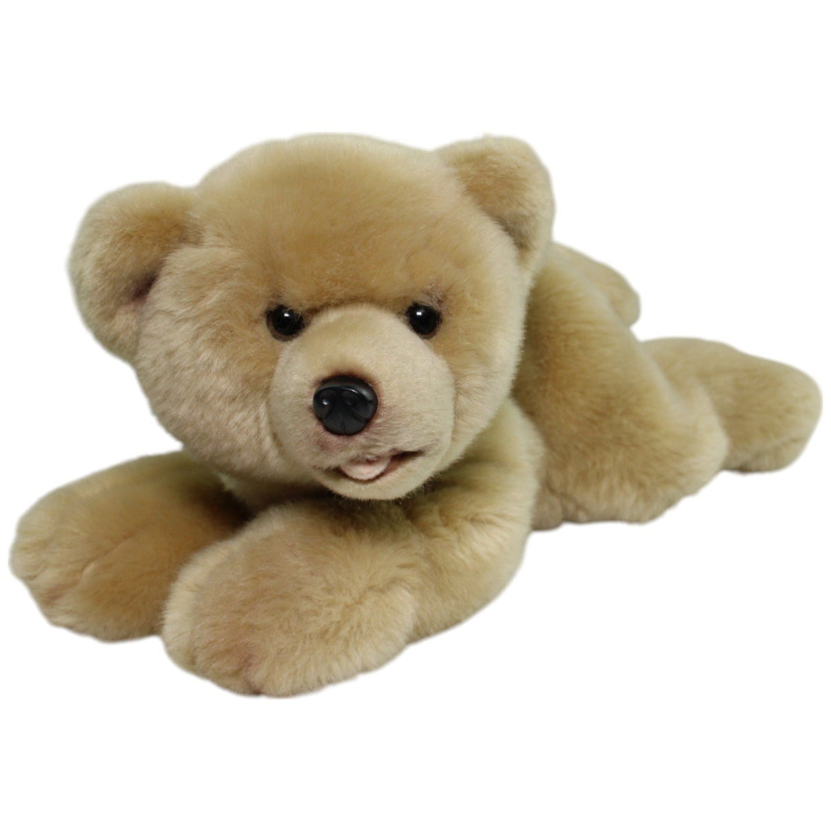 123000014253 Uni - Toys Leosco, liegender beiger Bär Kuscheltier Kumpel Leo Gebraucht LEOSCO