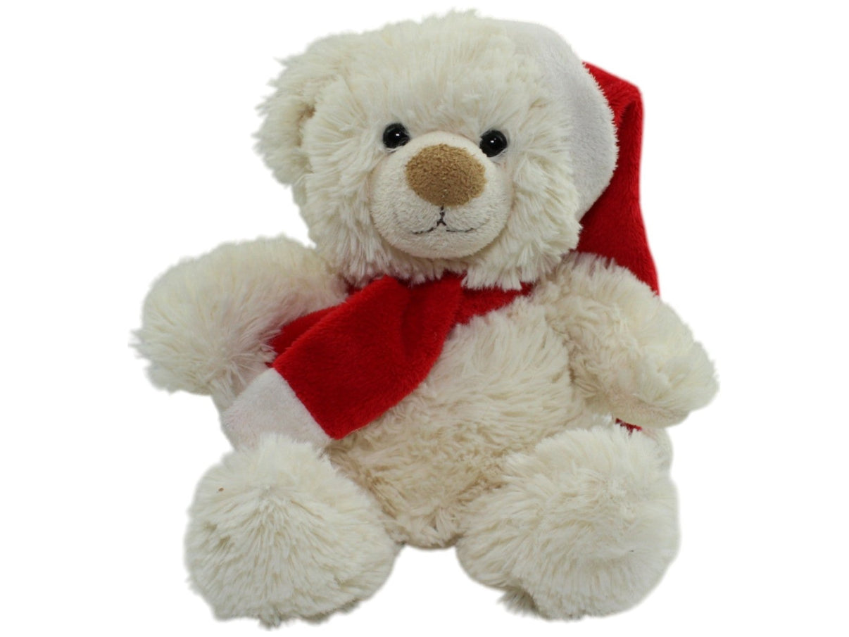 123000014333 Bob der Bär Eisbär mit roter Zipfelmütze und rotem Schal Kuscheltier Kumpel Leo Gebraucht Weihnachten