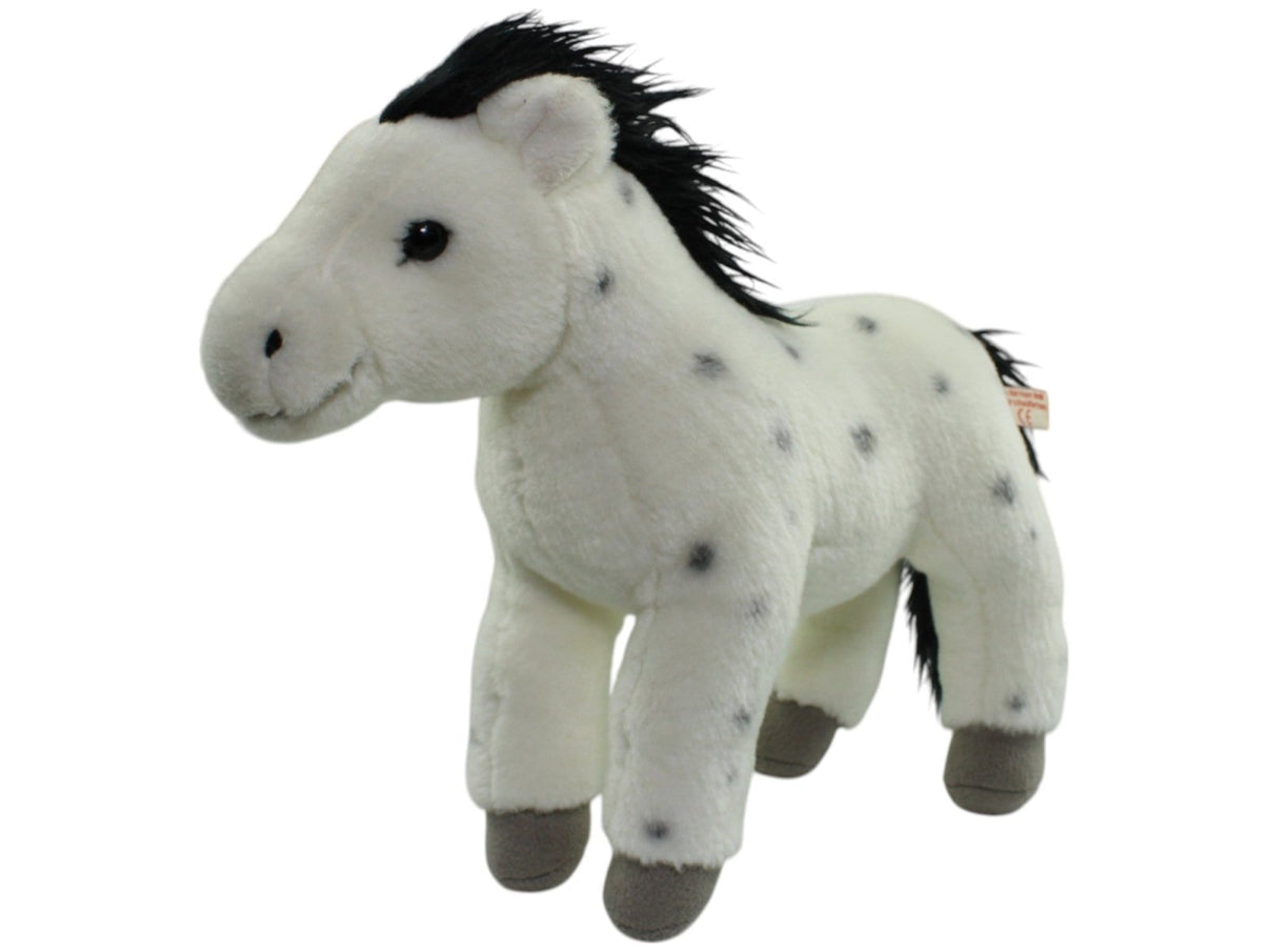 123000014338 Teddy - Hermann Pferd, weiß mit schwarzen Punkten Kuscheltier Kumpel Leo Gebraucht