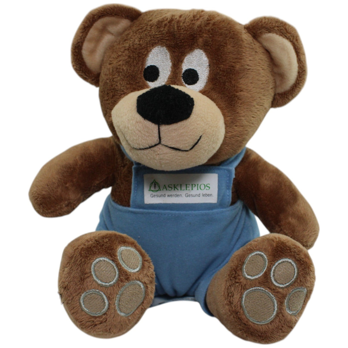 123000014372 Unbekannt Asklepios Teddybär mit blauer Latzhose, groß Kuscheltier Kumpel Leo Gebraucht Teddy Teddybär