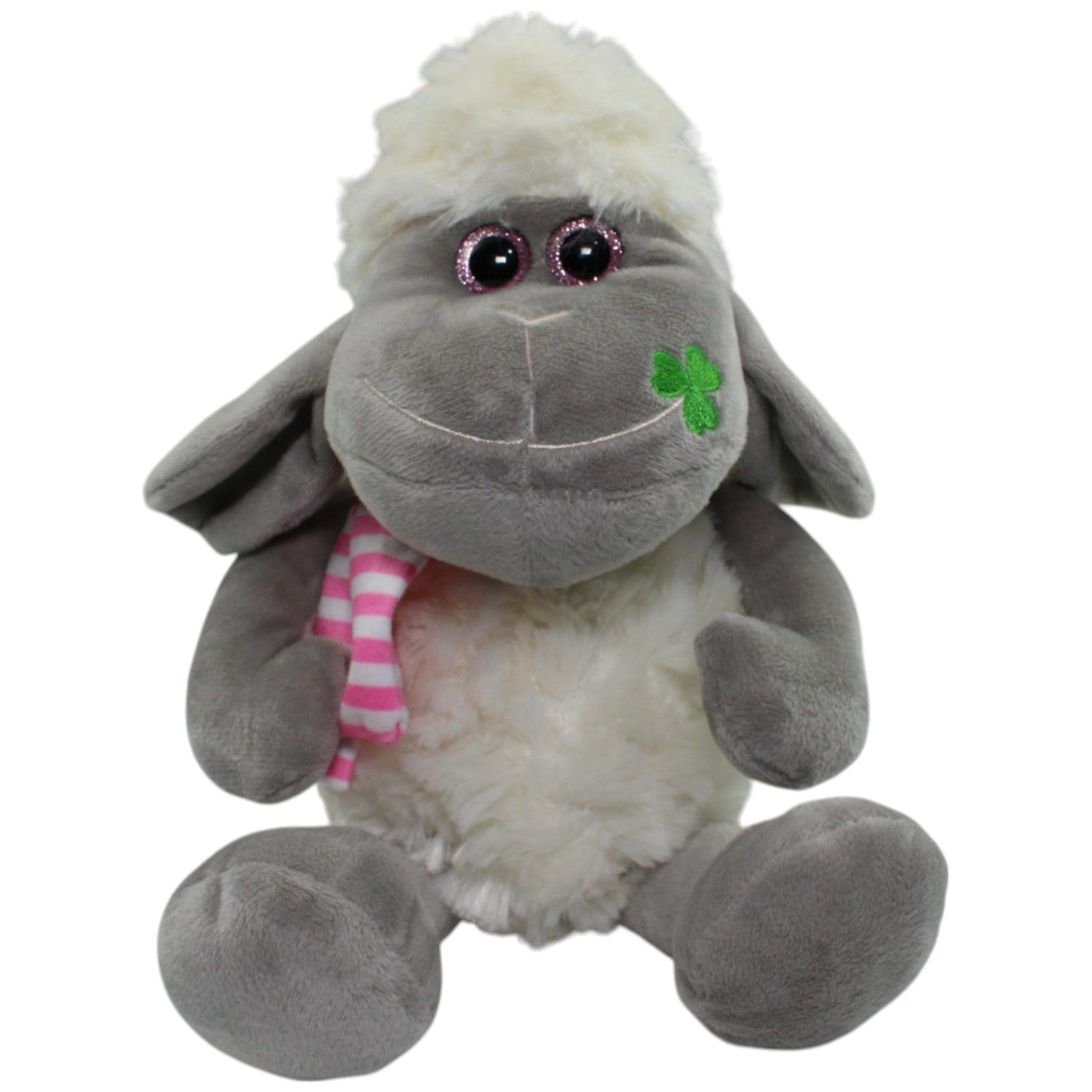 123000014406 Landahl & Baumann XL grau - weißes Schaf mit Schal Kuscheltier Kumpel Leo Gebraucht Lamm Ostern