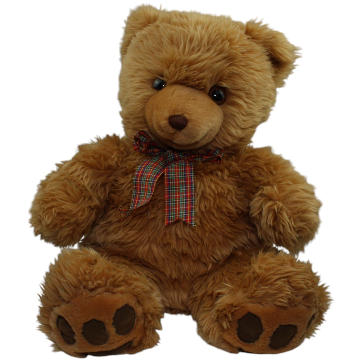 123000014429 JMV XL Teddybär mit karierter Schleife Kuscheltier Kumpel Leo Gebraucht Teddy Teddybär