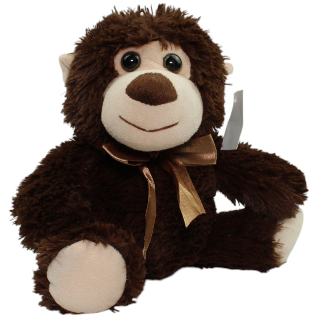 123000014457 Good - Lucky Trading Dunkelbrauner Affe mit Schleife, sitzend Kuscheltier Kumpel Leo Gebraucht