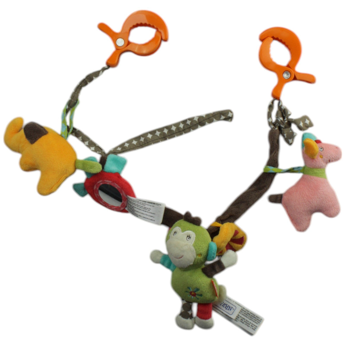 123000015551 Fehn Safari mit Elefant, Affe & Giraffe Kinderwagenkette Kumpel Leo Gebraucht