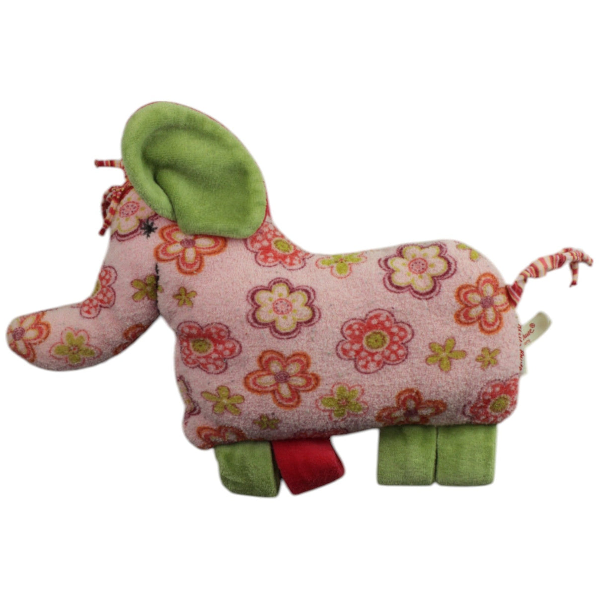 123000015585 Käthe Kruse Rosa Elefant mit Blumenmuster & Rassel Kuscheltier Kumpel Leo Gebraucht