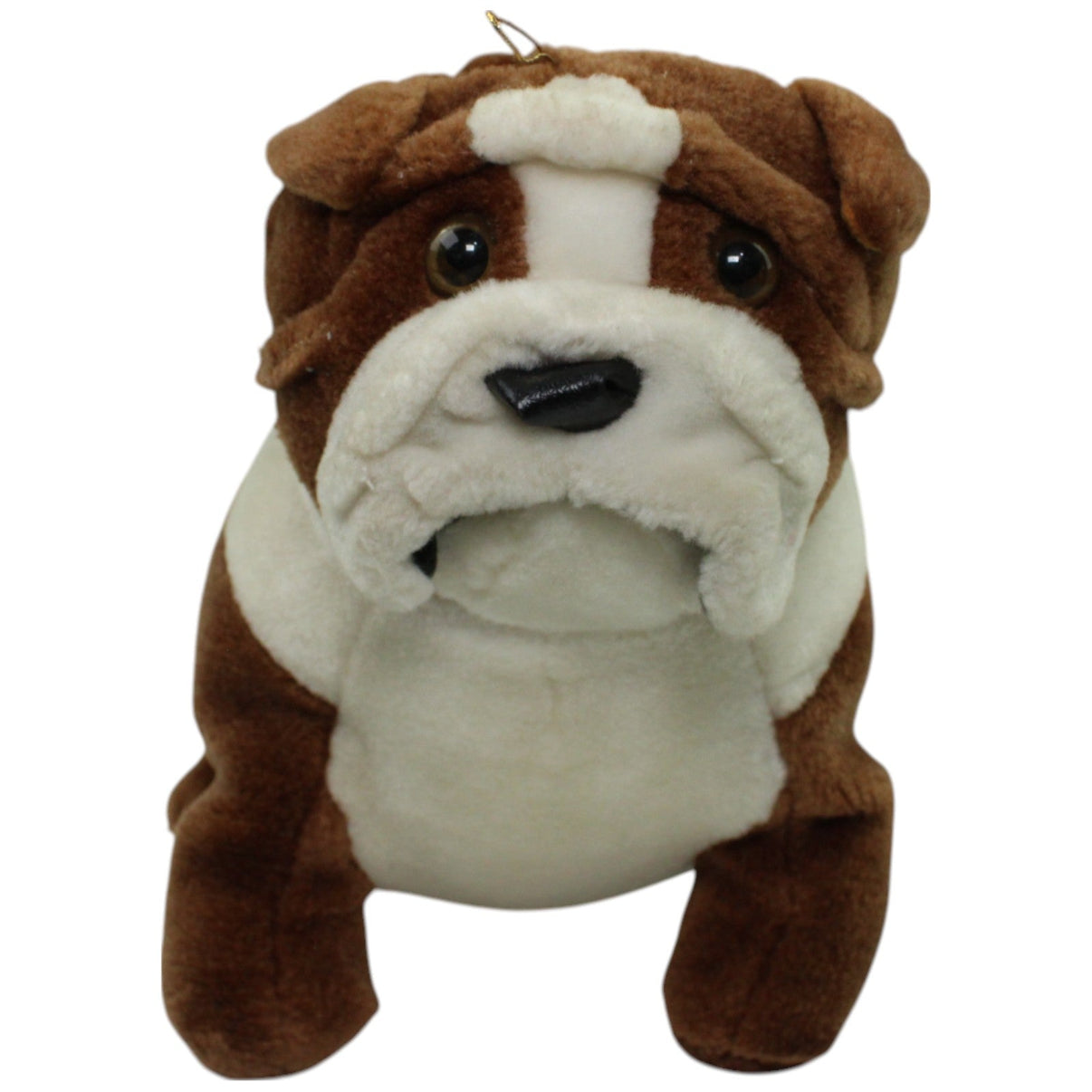 123000015788 Unbekannt Sitzende Bulldogge, braun - weiß Kuscheltier Kumpel Leo Gebraucht Hund