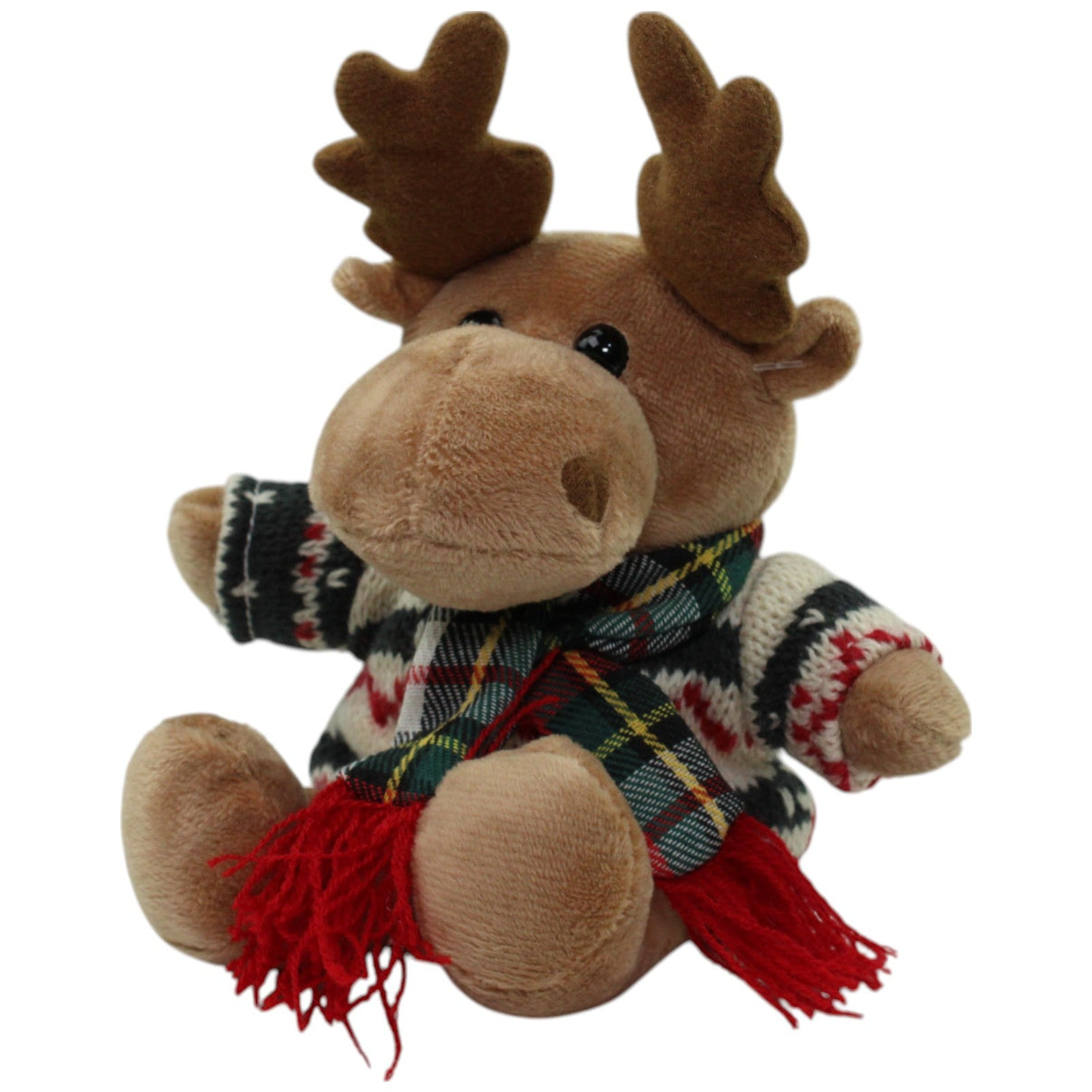 123000015902 Brauns - Heitmann Elch mit Schal und Pullover Kuscheltier Kumpel Leo Gebraucht Weihnachten