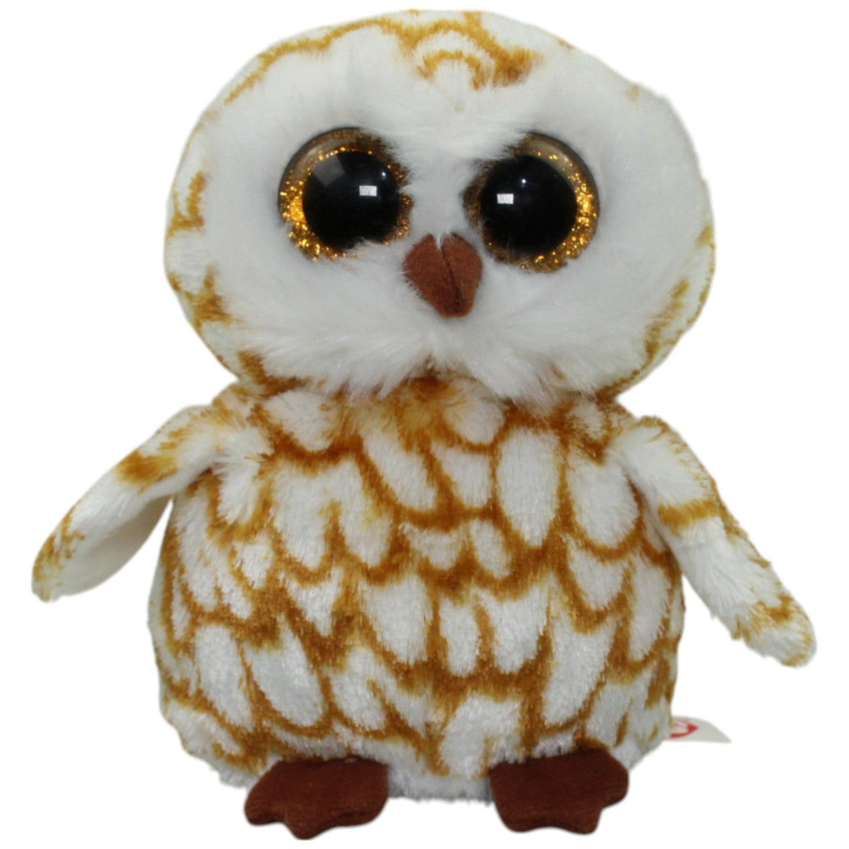 123000015939 TY Kleine Eule mit Glitzeraugen, weiß - braun Kuscheltier Kumpel Leo Gebraucht Vogel
