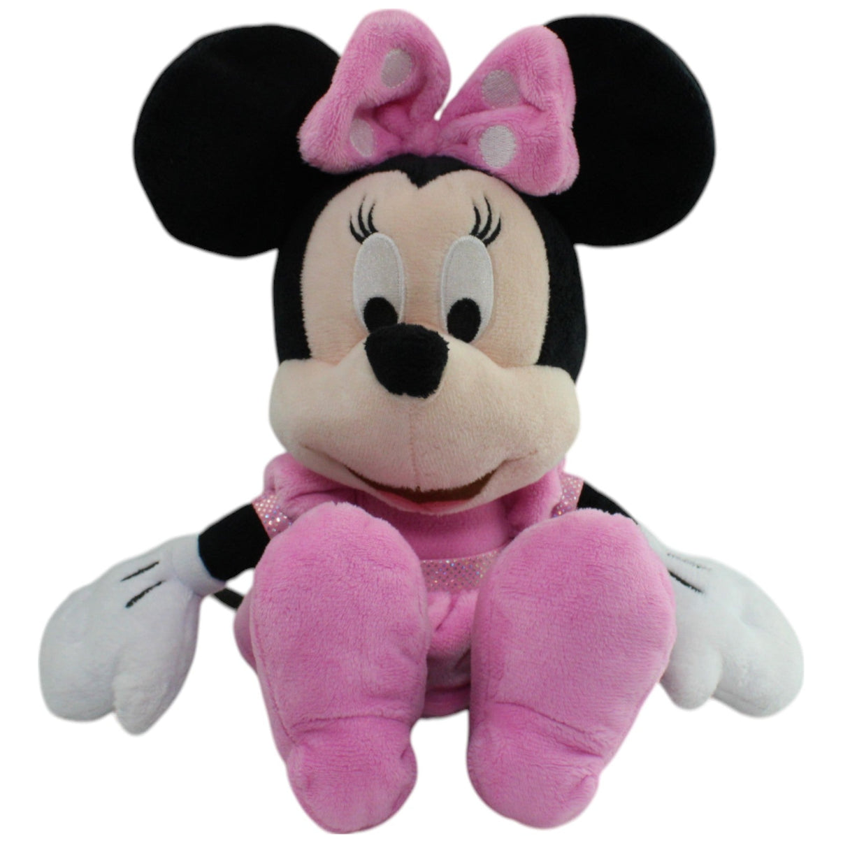 123000016009 Nicotoy Disney Minnie Maus in rosa Kleid, groß Kuscheltier Kumpel Leo Gebraucht