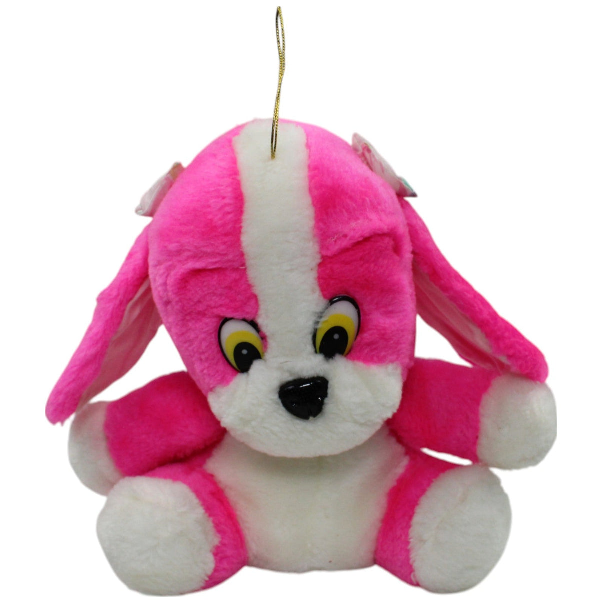 123000016072 W. B. Hund mit Schleife, pink - weiß Kuscheltier Kumpel Leo _Vintage_ Gebraucht Hund