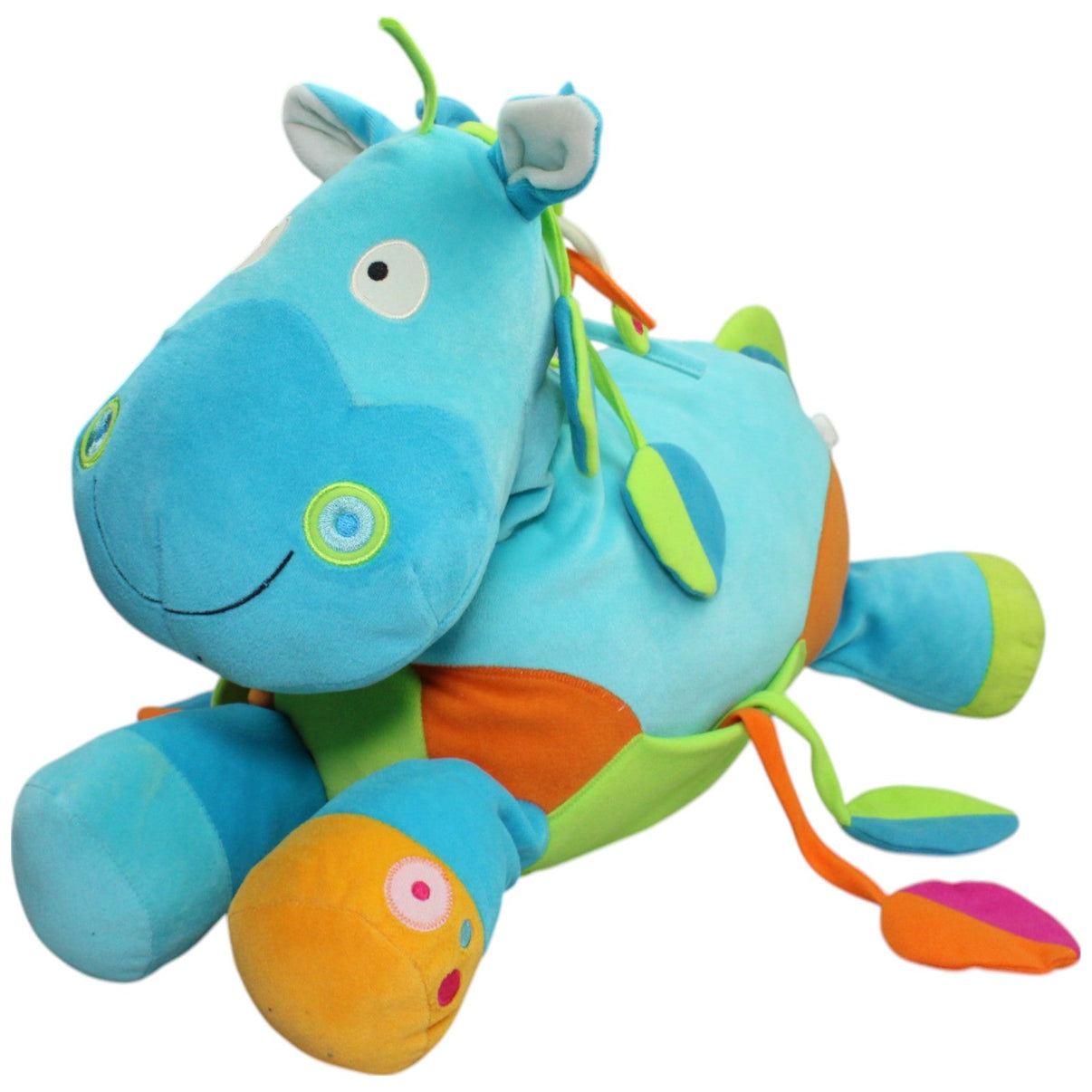 123000016327 Unbekannt XXL Blaues Pferd mit Greiflingen Kuscheltier Kumpel Leo Gebraucht