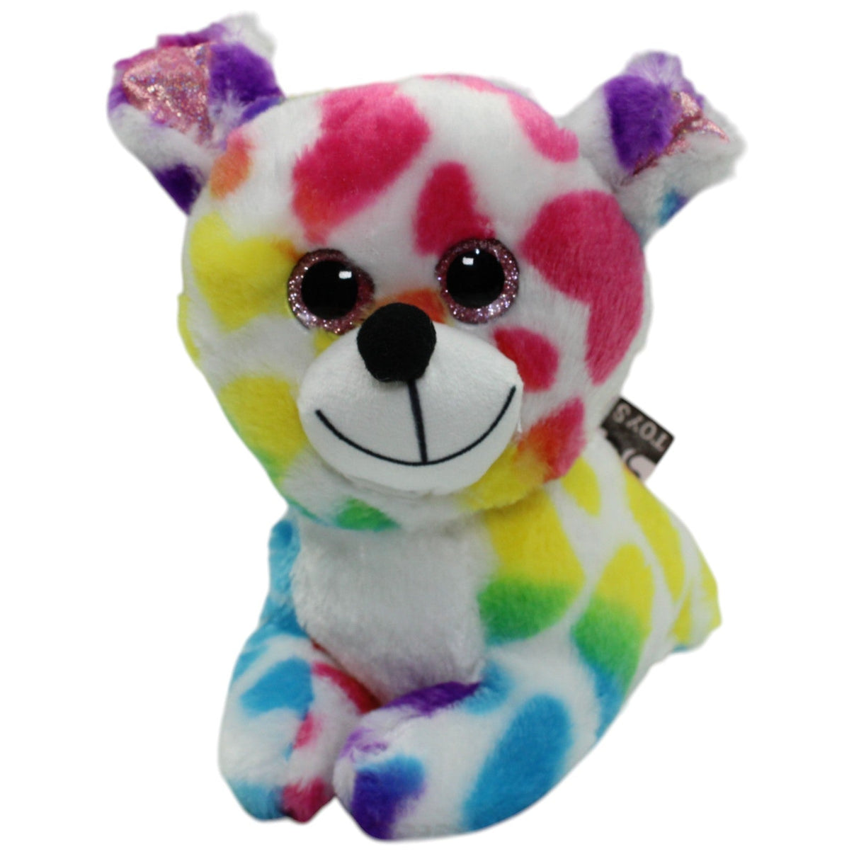 123000016376 FLOTI Flos Toys, süßer bunter Hund mit Glitzeraugen Kuscheltier Kumpel Leo Gebraucht Hund
