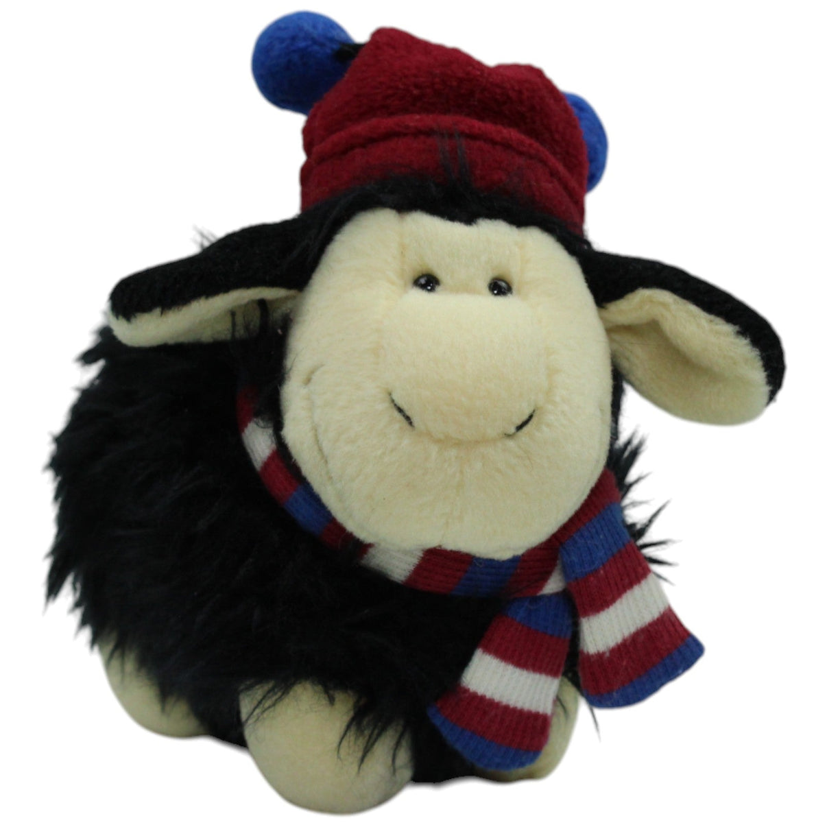 123000016388 NICI Schaf mit Mütze und Schal, schwarz Kuscheltier Kumpel Leo _Vintage_ Gebraucht Vintage
