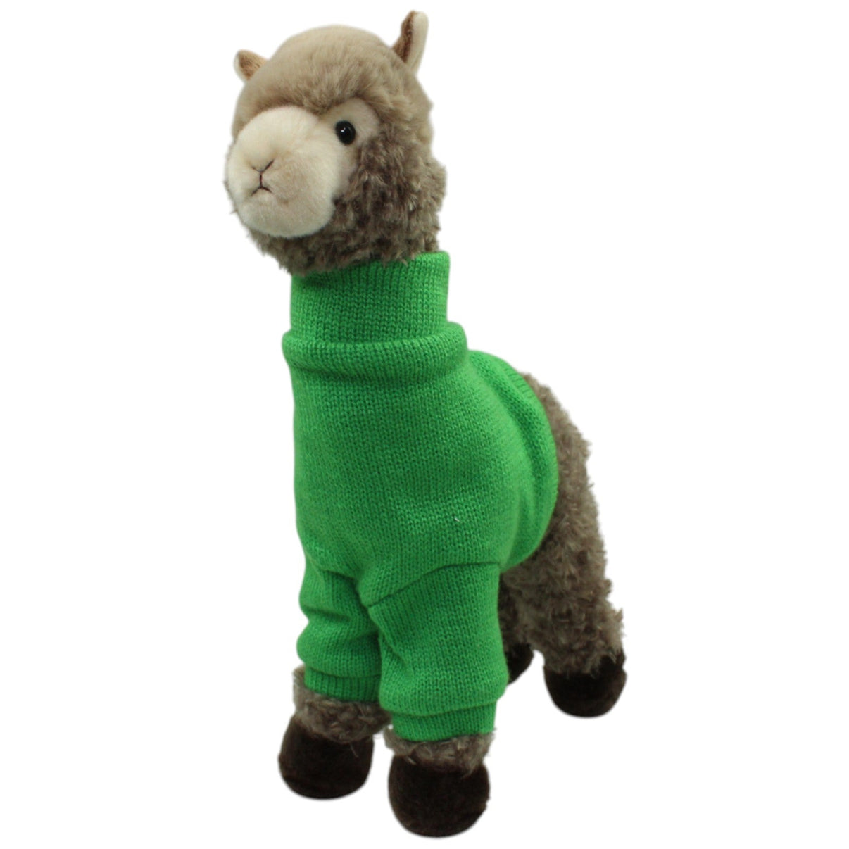 123000016495 Aurora Alpaka in grünem Pullover, stehend Kuscheltier Kumpel Leo Alpaka Gebraucht Lama