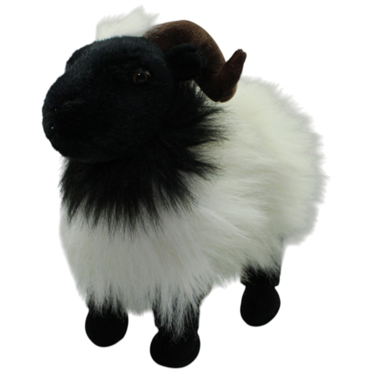123000016530 GEGRO FELLE Schwarze Ziege mit weißem Fell Kuscheltier Kumpel Leo Gebraucht Ziege