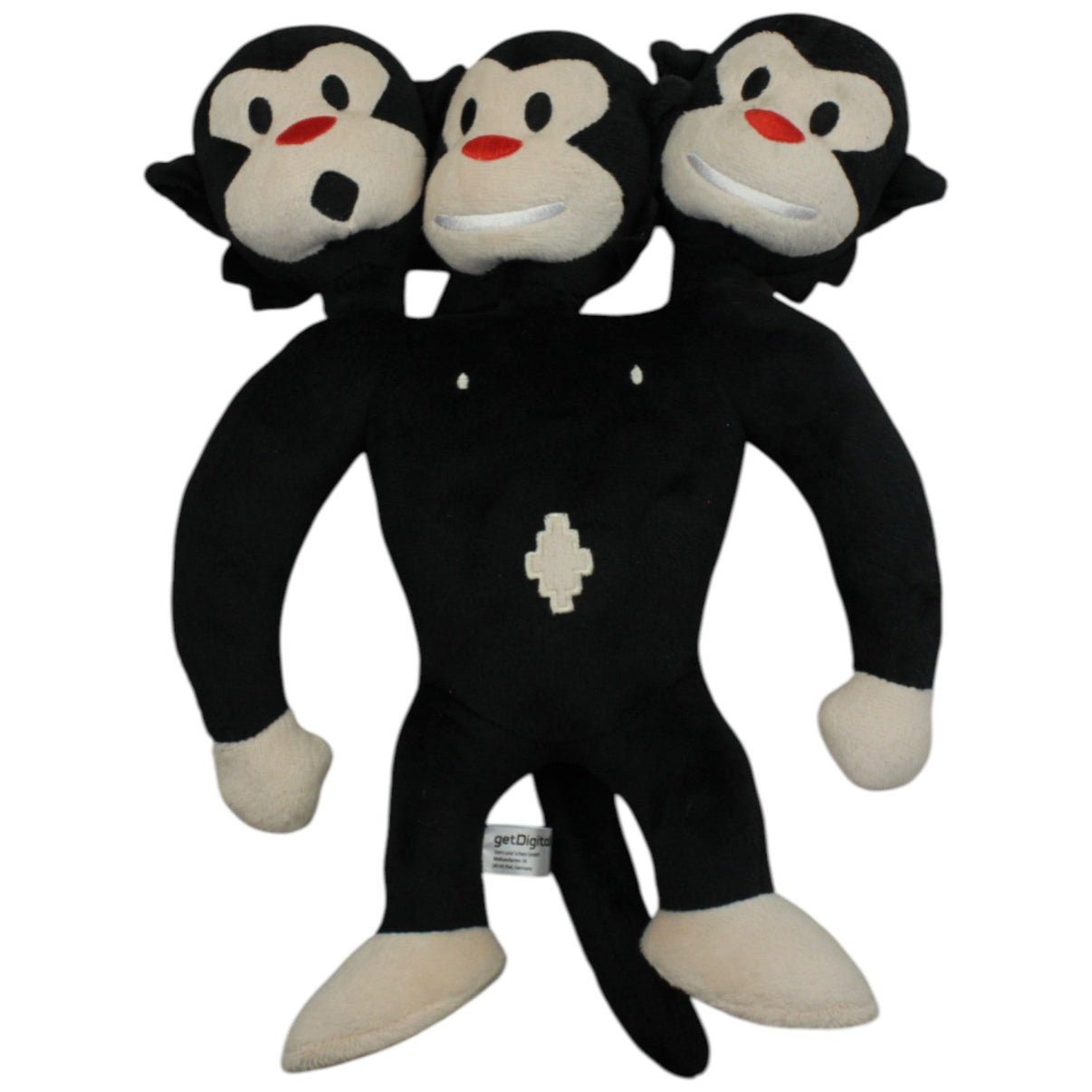 123000016554 getDigital Drei - Köpfiger Affe, schwarz Kuscheltier Kumpel Leo Affe Gebraucht