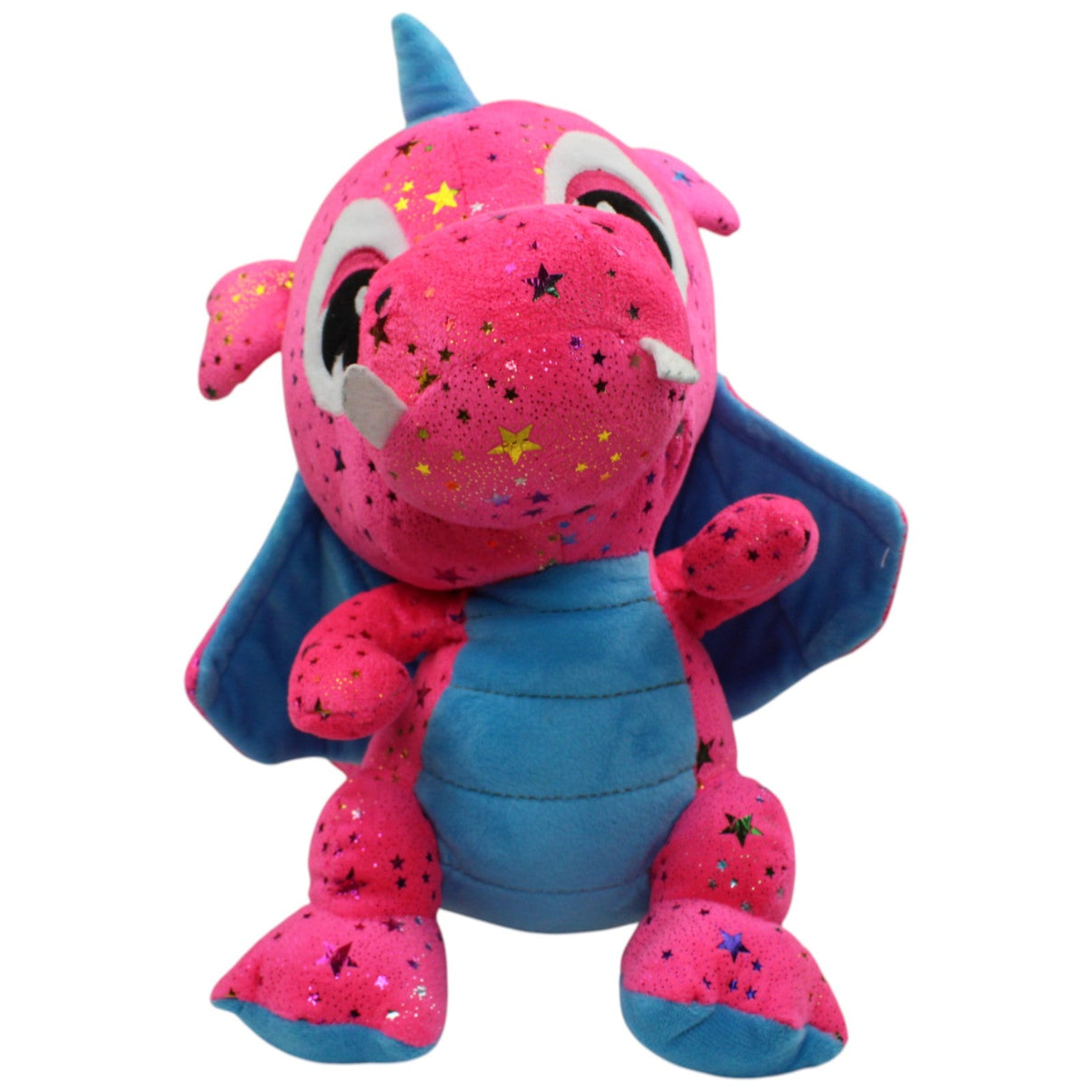 123000016596 FLOTI Flos Toys, großer pinker Drache mit Glitzersternen Kuscheltier Kumpel Leo Gebraucht Märchen