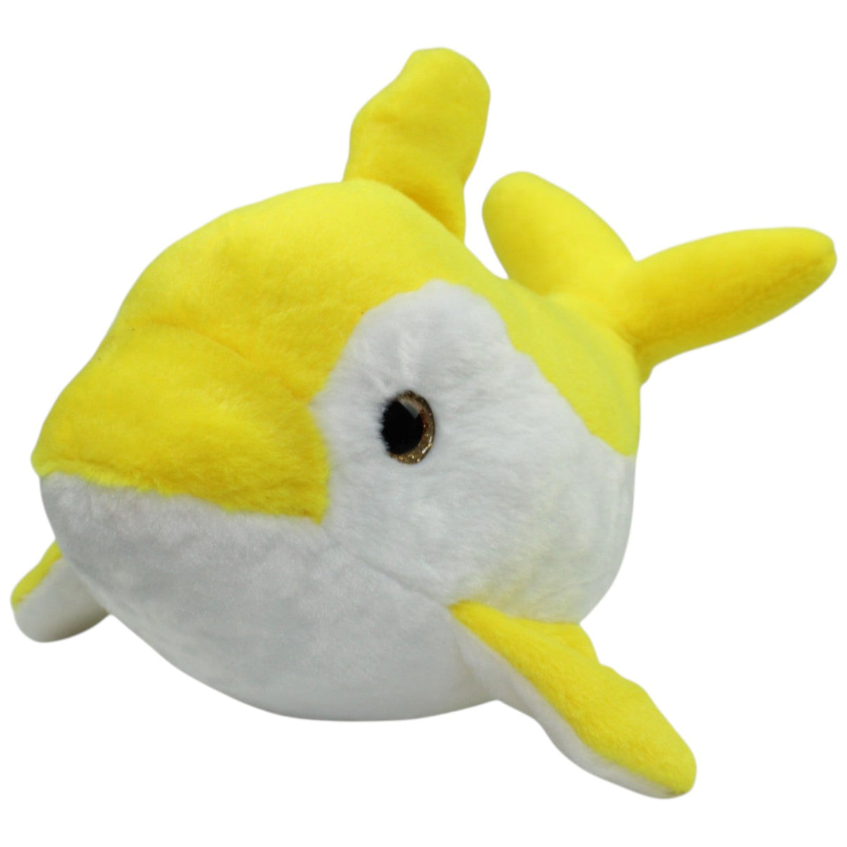 123000016600 Unbekannt Flauschiger Delfin, gelb - weiß Kuscheltier Kumpel Leo Gebraucht