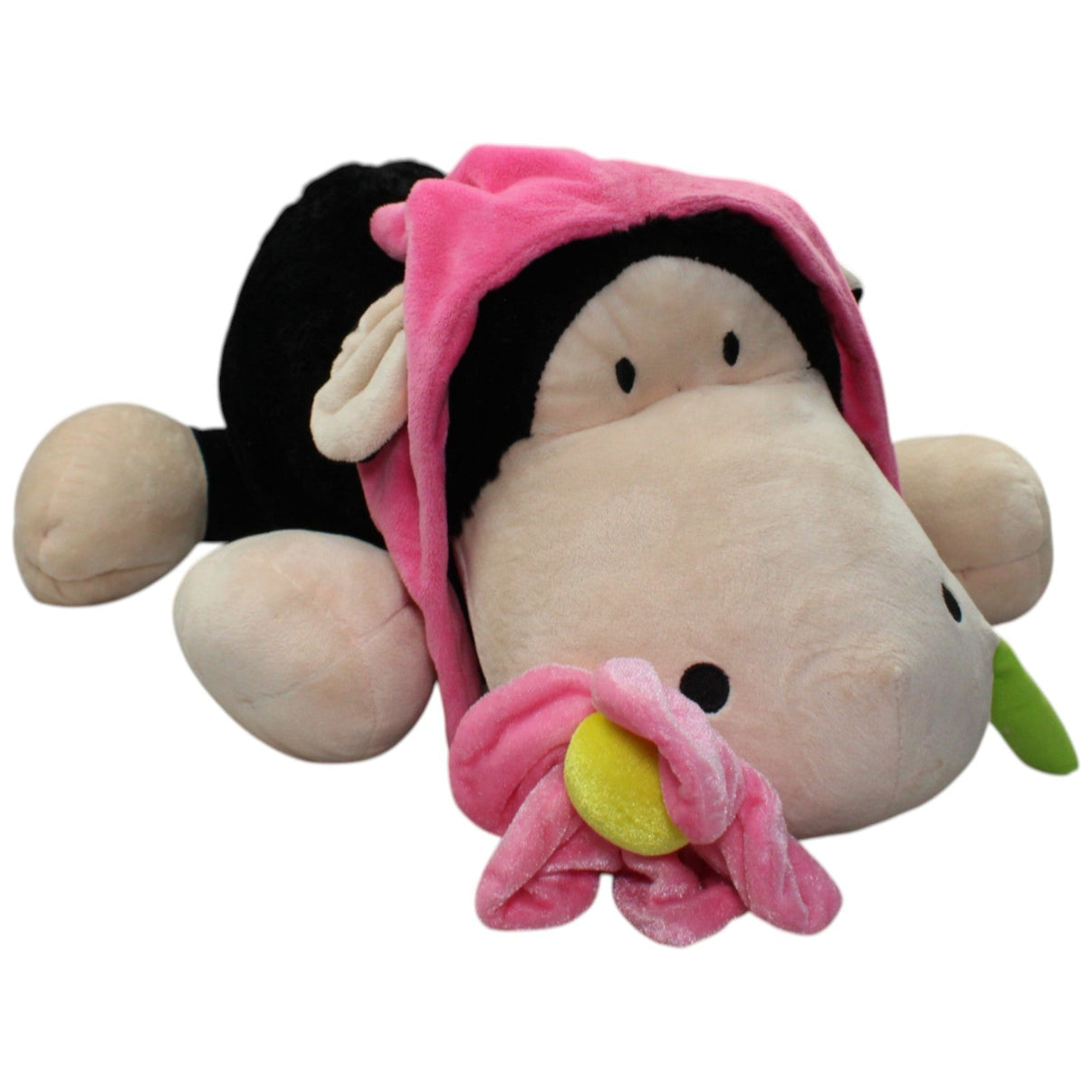 123000016605 Braun Plüschwaren XXL schwarzes Schaf mit Blume Kuscheltier Kumpel Leo Gebraucht