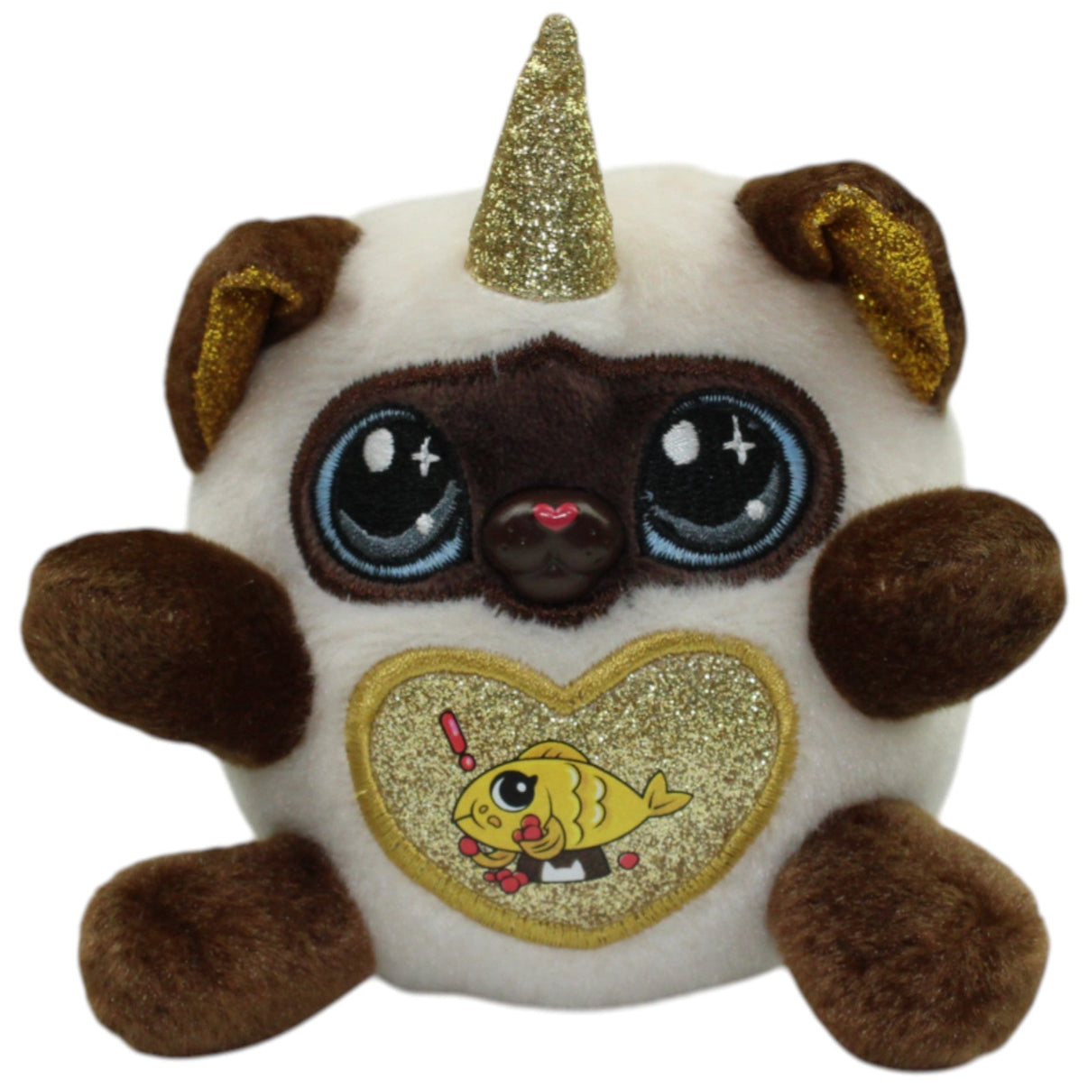 123000016835 Zuru Rainbocorn, Siamkatze mit Fisch Kuscheltier Kumpel Leo 12cm Beige Braun