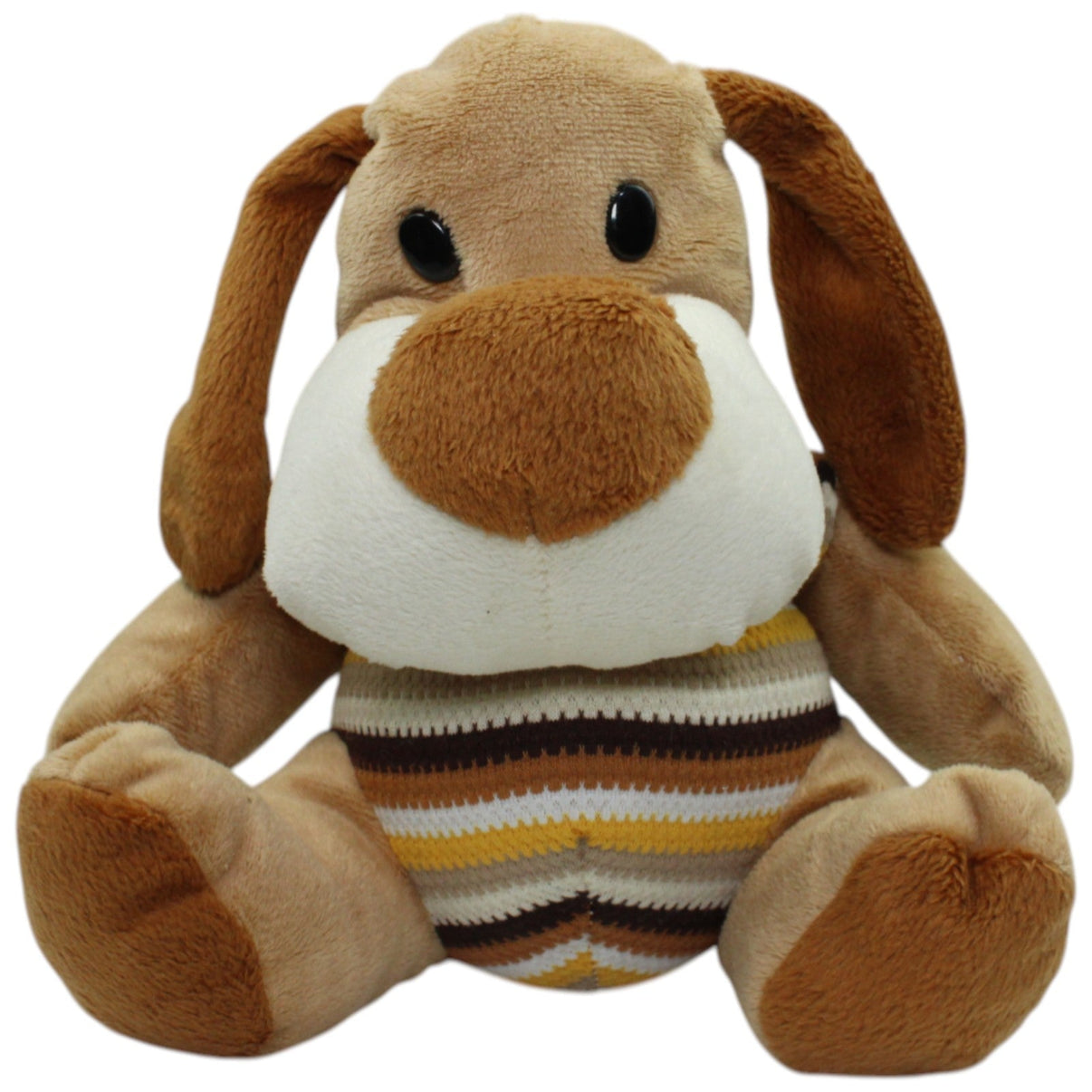 123000016844 Unbekannt Süßer Hund mit gestreifter Latzhose Kuscheltier Kumpel Leo 20cm Beige Braun
