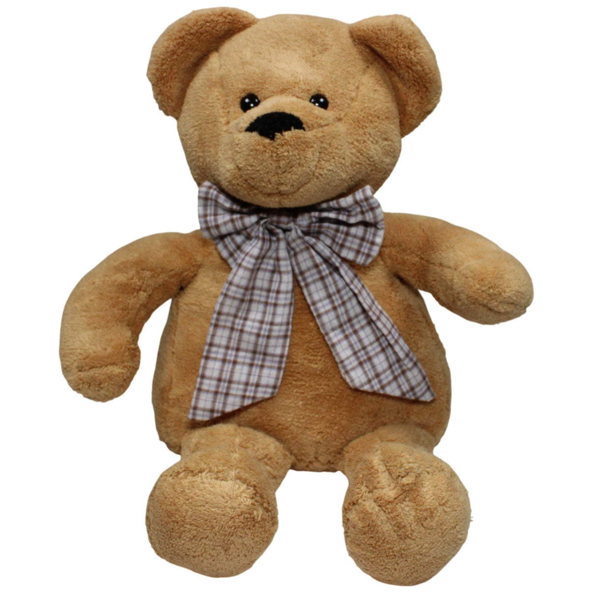 123000017266 Heunec XL Teddybär mit karierter Schleife Kuscheltier Kumpel Leo 45cm Beige Braun