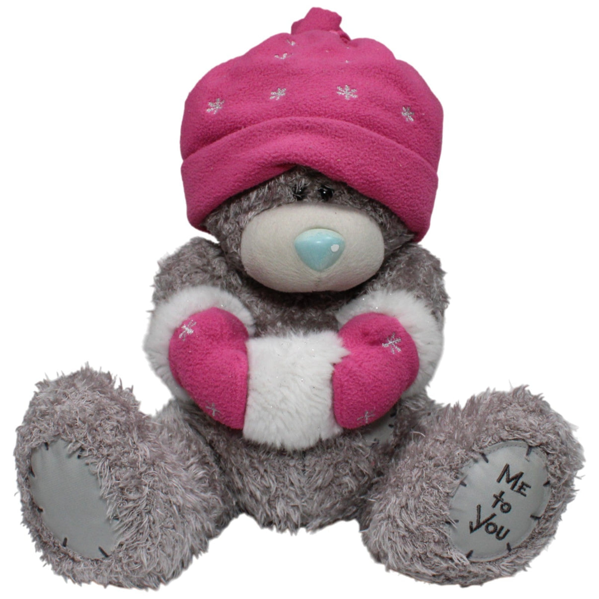 123000017389 Carte Blanche ME to You, XL Teddy mit Wintermütze & Schneeball Kuscheltier Kumpel Leo 45cm Gebraucht Grau