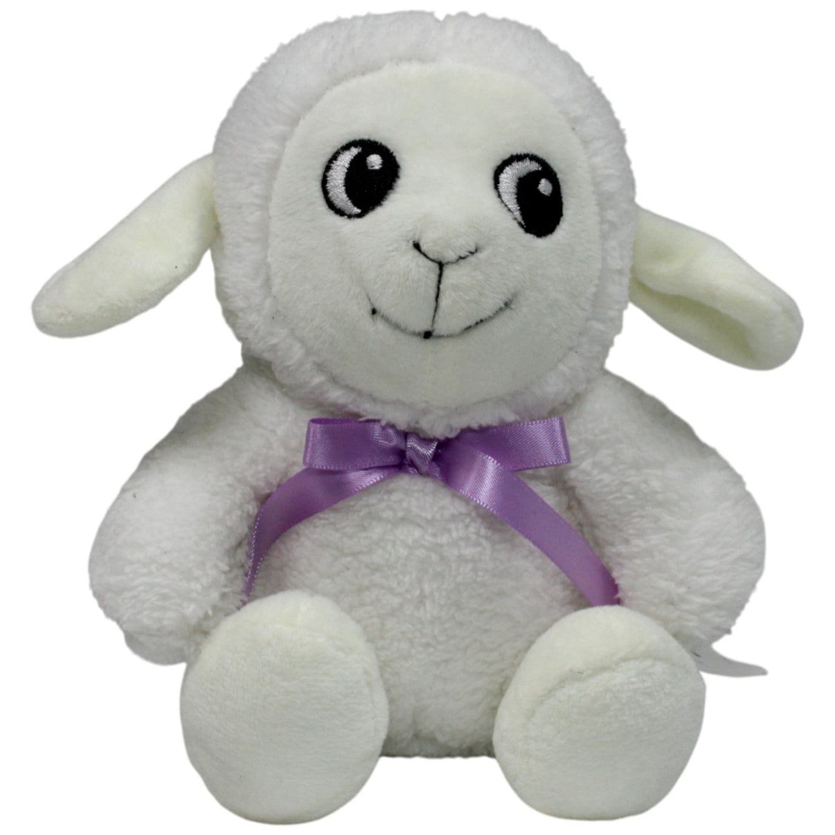 123000017447 Jutrzenka Dobre Miasto Süßes weißes Lamm mit lila Schleife Kuscheltier Kumpel Leo 18cm Gebraucht Kuscheltier
