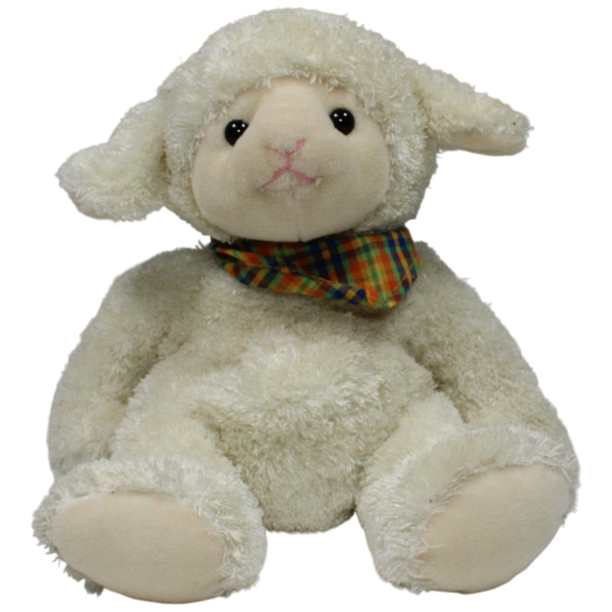 123000017462 Heunec Süßes Lamm mit Halstuch, sitzend Kuscheltier Kumpel Leo 23cm Gebraucht Kuscheltier