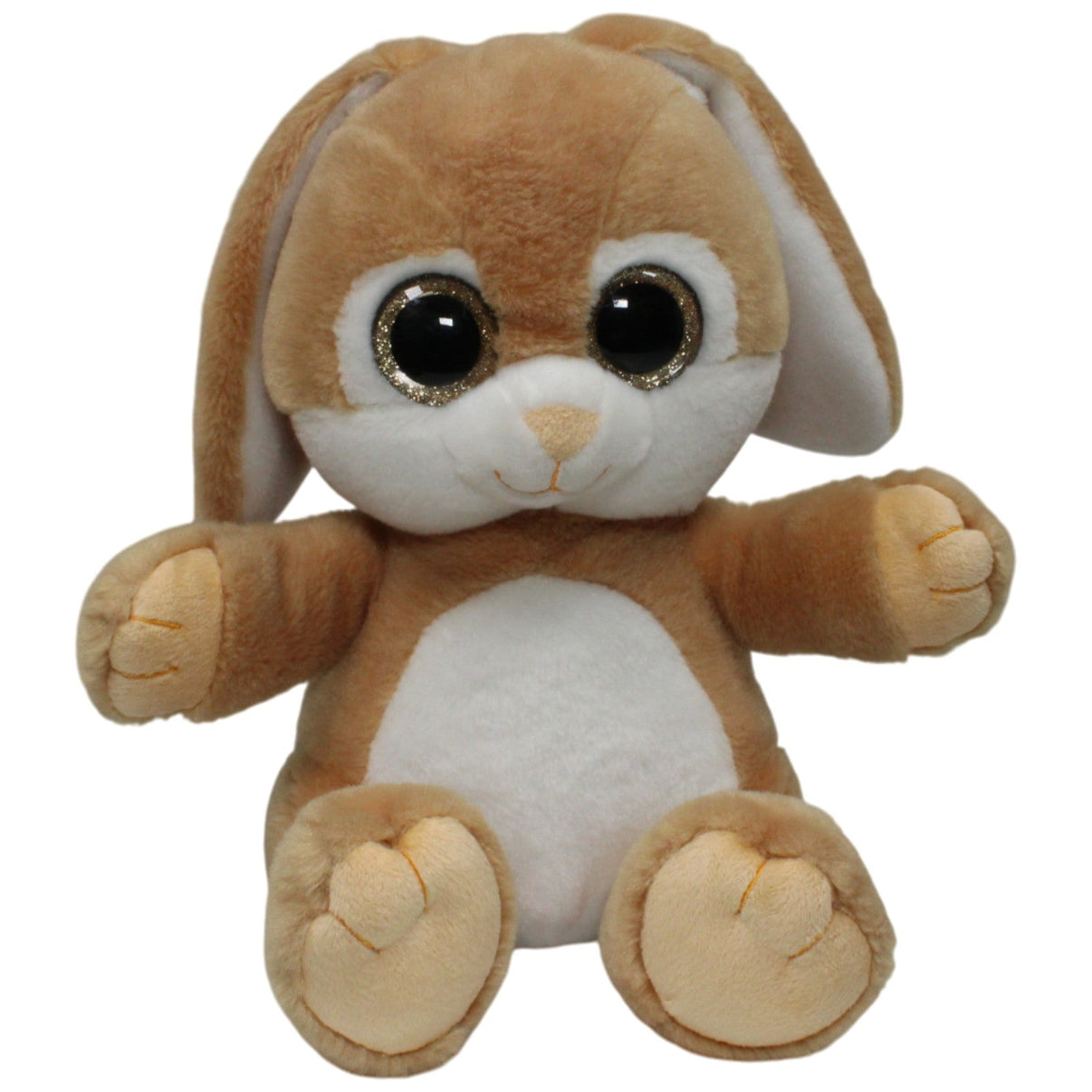 123000017466 Bauer Süßer Hase mit Schlappohren & Glitzeraugen, sitzend Kuscheltier Kumpel Leo 25cm Beige Fantasy