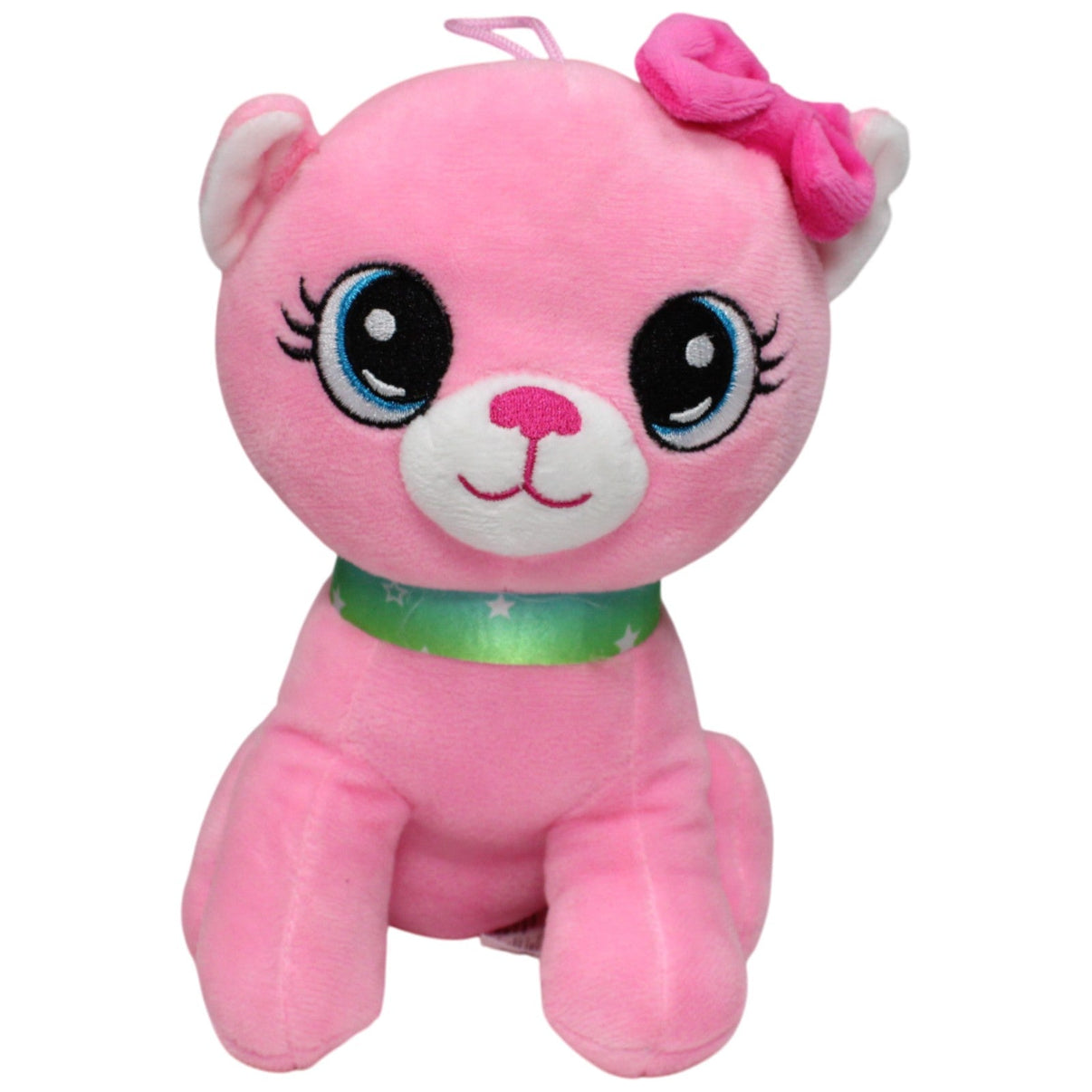 123000017662 Nouvy Rosa Katze mit pinker Schleife Kuscheltier Kumpel Leo 20cm Gebraucht Grün