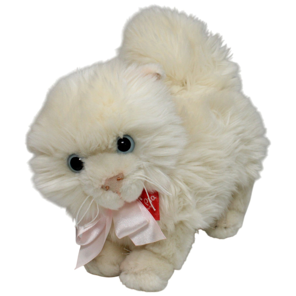 123000017680 Bauer Pia Pia Club, weiße Langhaar - Katze mit Schleife Kuscheltier Kumpel Leo 25cm Beige Gebraucht