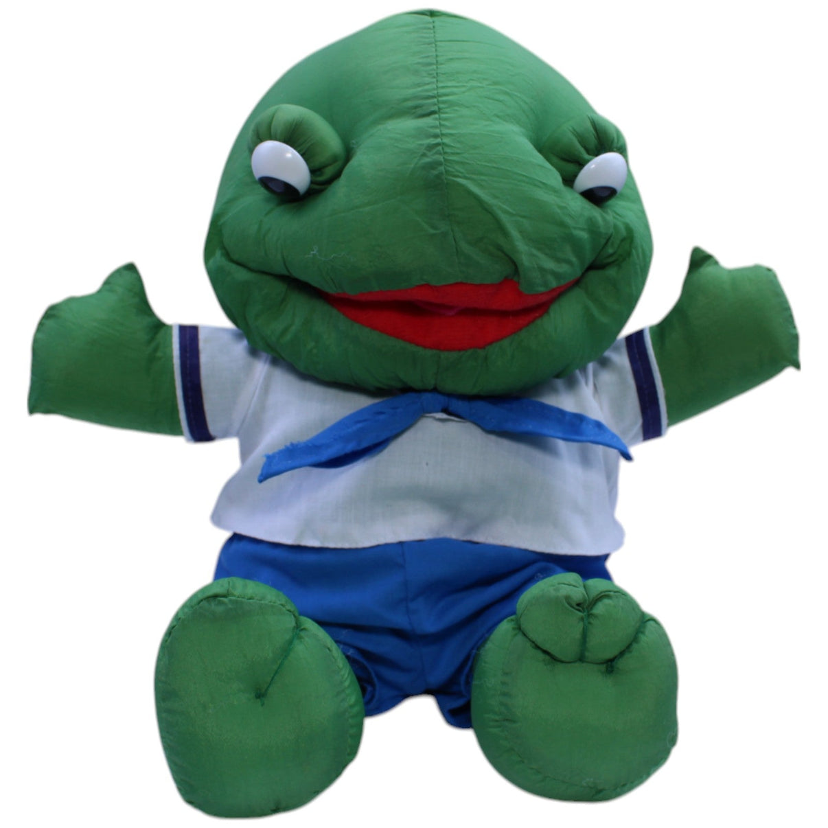 12310954 Euro Play Knautschi, Frosch in Matrosenoutfit Kuscheltier Kumpel Leo Gebraucht Vintage