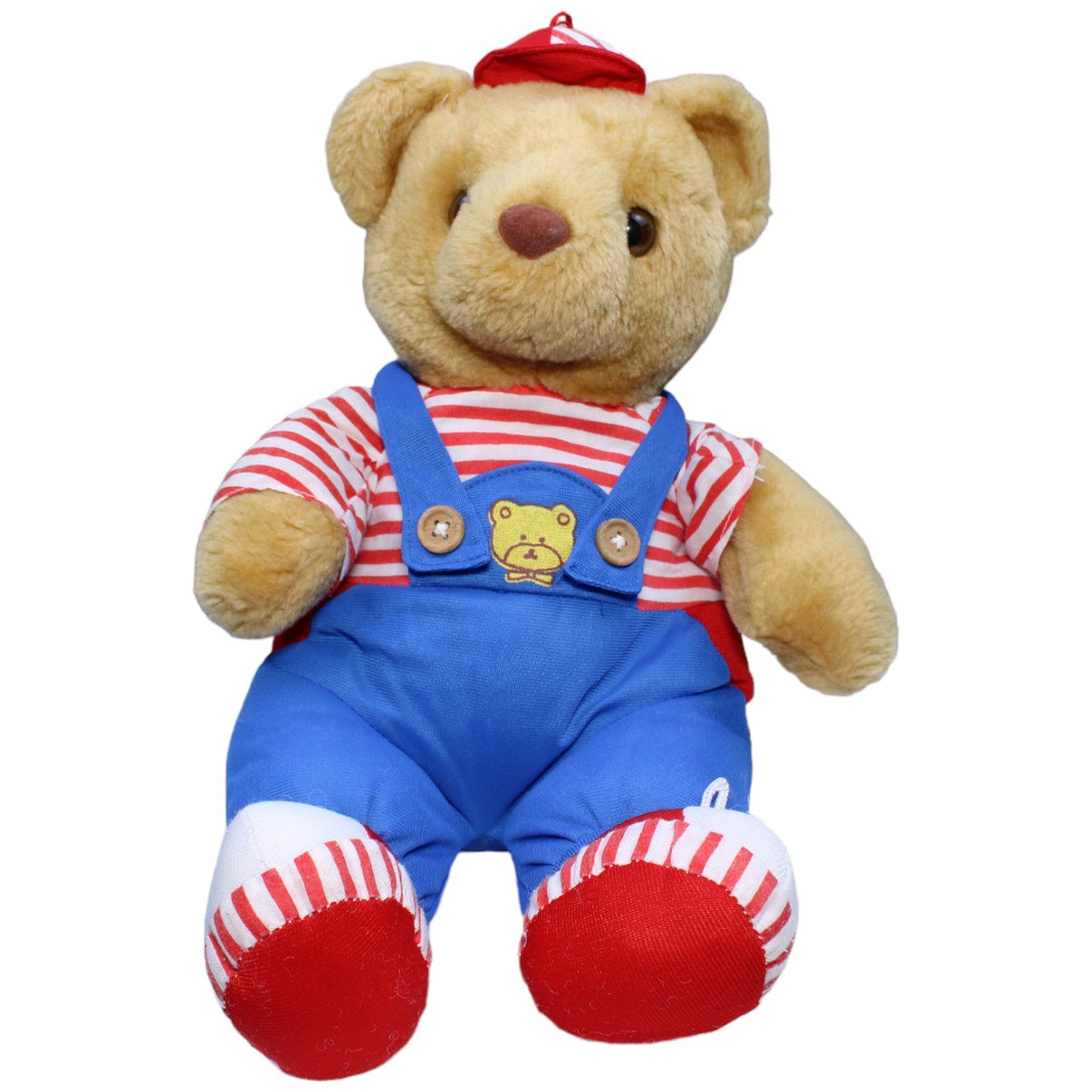1235668 Magomora Vintage XL Teddybär mit blauer Latzhose Kuscheltier Kumpel Leo Bär Gebraucht Teddy