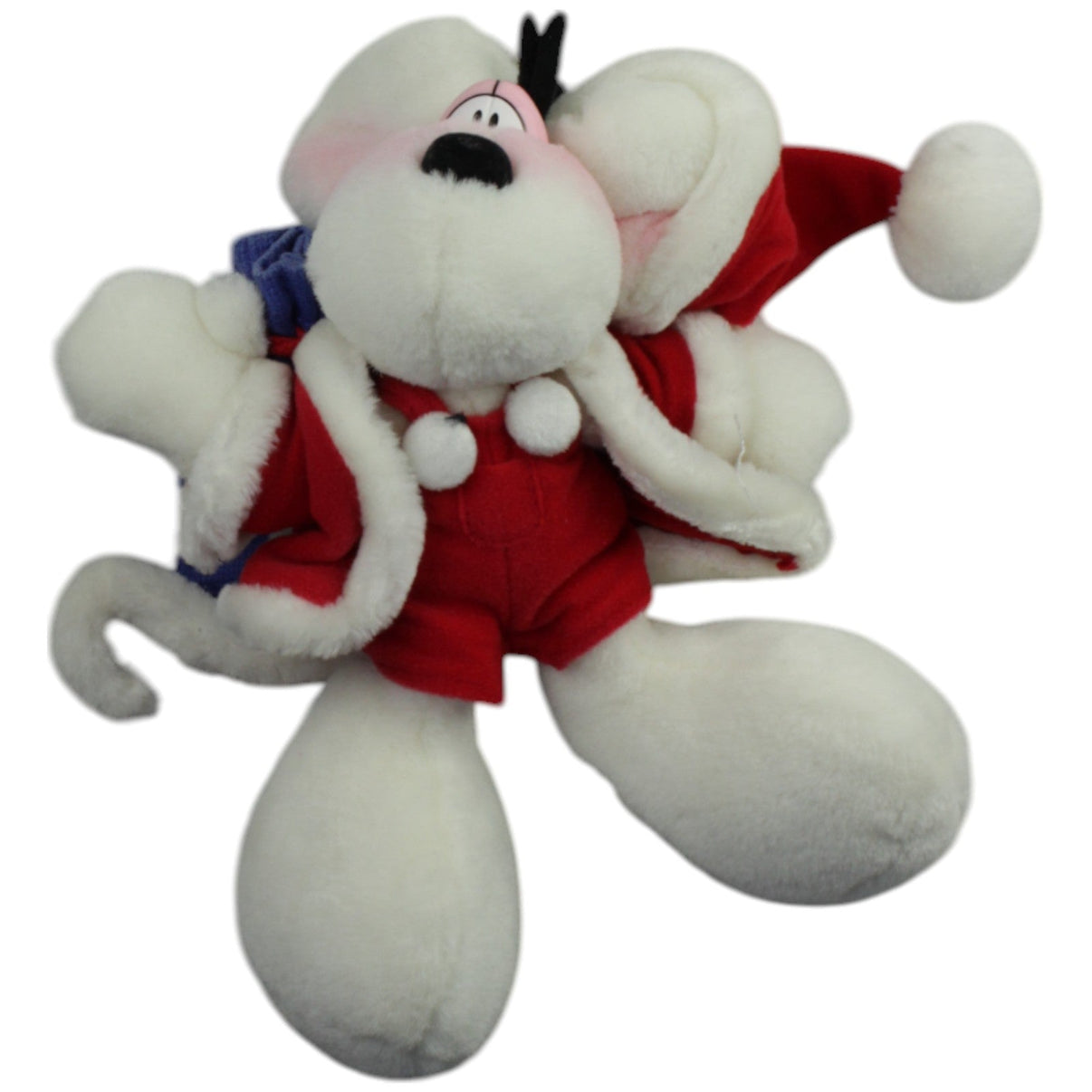 123689 Diddl Diddl - Maus im Weihnachtsoutfit mit Sack Kuscheltier Kumpel Leo _Vintage_ Gebraucht Vintage