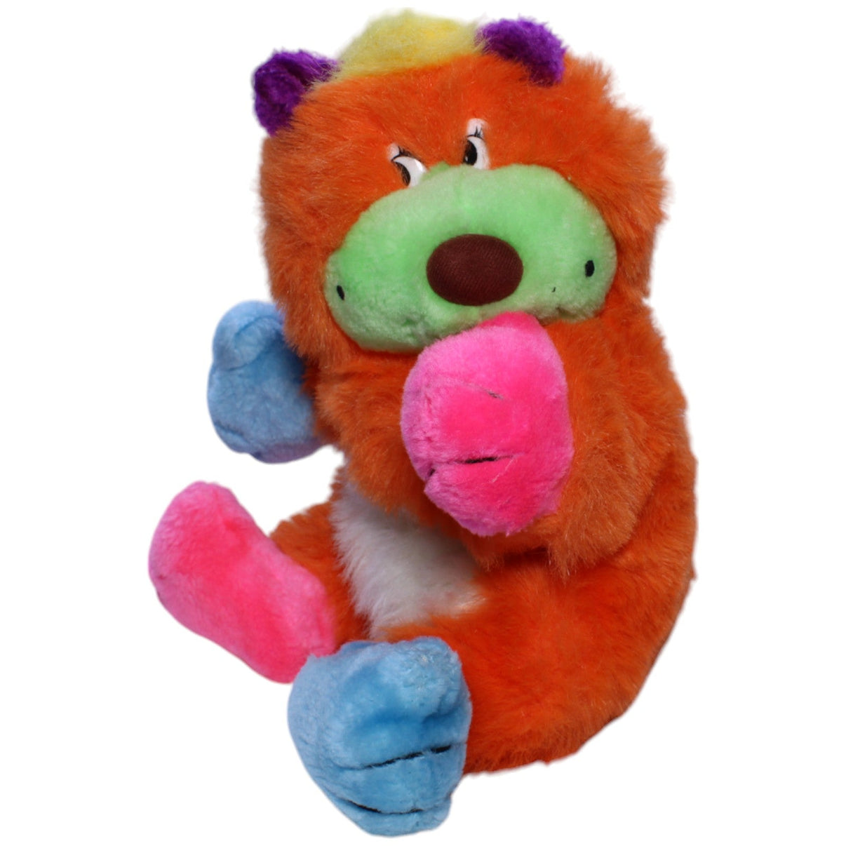 1238189 Linda Oranger Bär, sitzend Kuscheltier Kumpel Leo Gebraucht Vintage