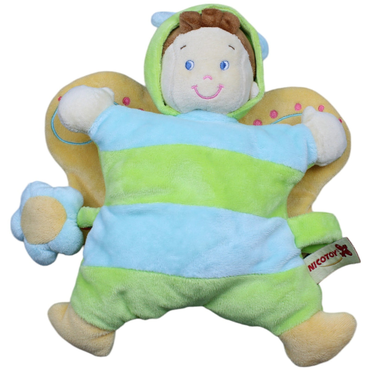 1232874 Nicotoy Vintage Junge als Schmetterling Kuscheltier Kumpel Leo Gebraucht Vintage