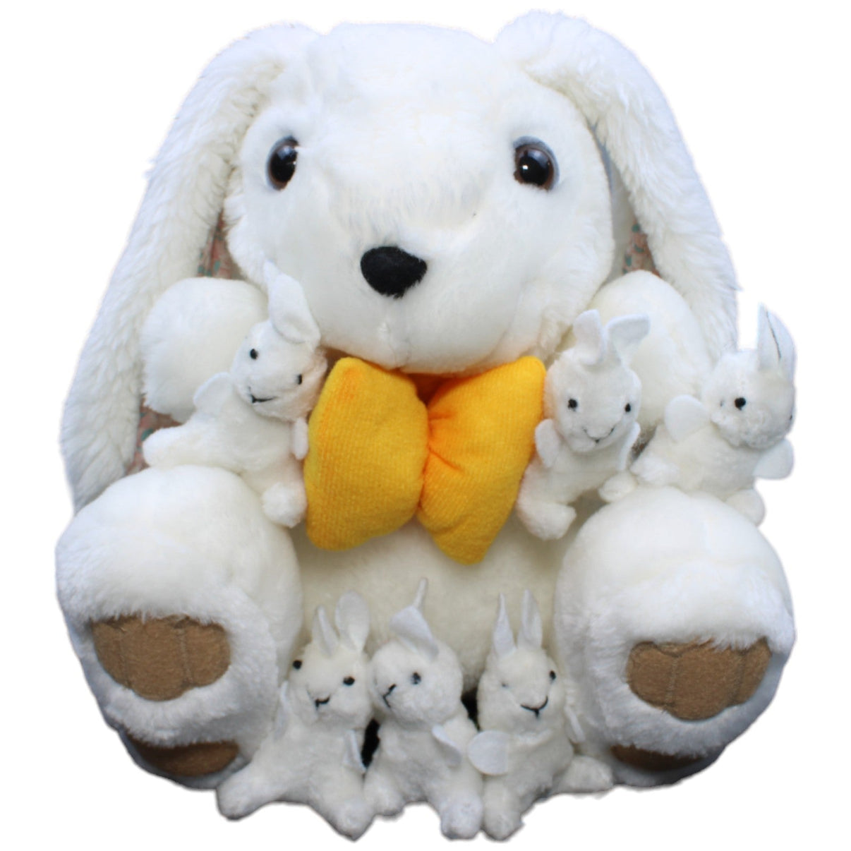 1232913 Deichmann Vintage Hase mit Fliege mit 6 Babys Kuscheltier Kumpel Leo Gebraucht Vintage