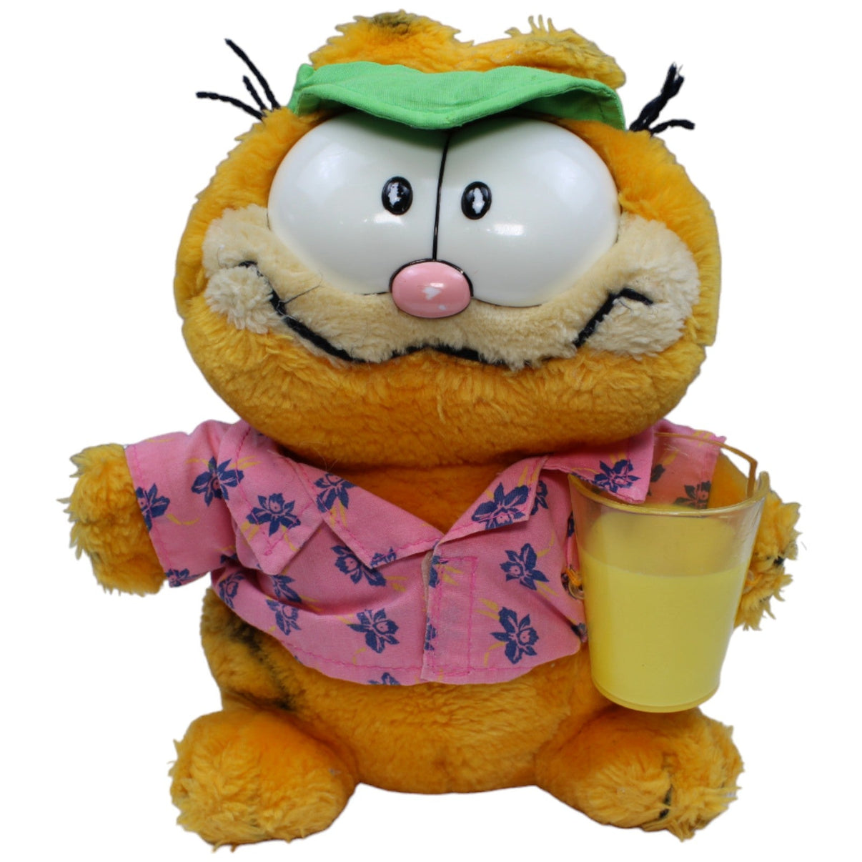 1233141 Unbekannt Vintage Garfield mit Limonadenglas (ohne Limette) Kuscheltier Kumpel Leo Gebraucht Katze