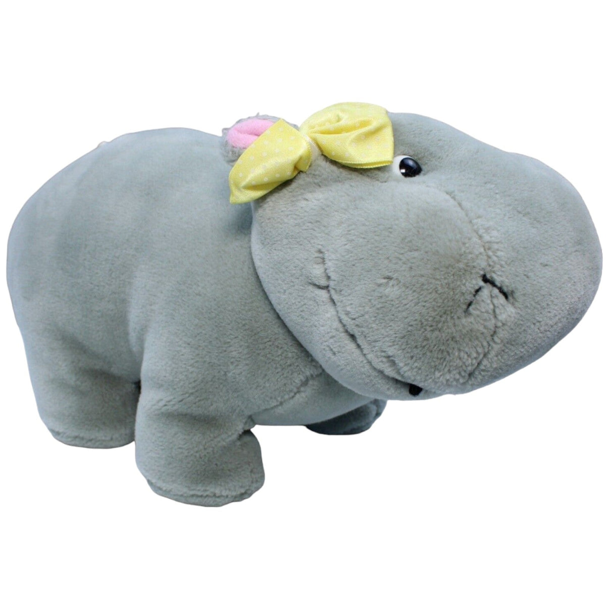 123906 NICI Vintage W. Steinbeck Nilpferd mit gelber Schleife Kuscheltier Kumpel Leo Gebraucht