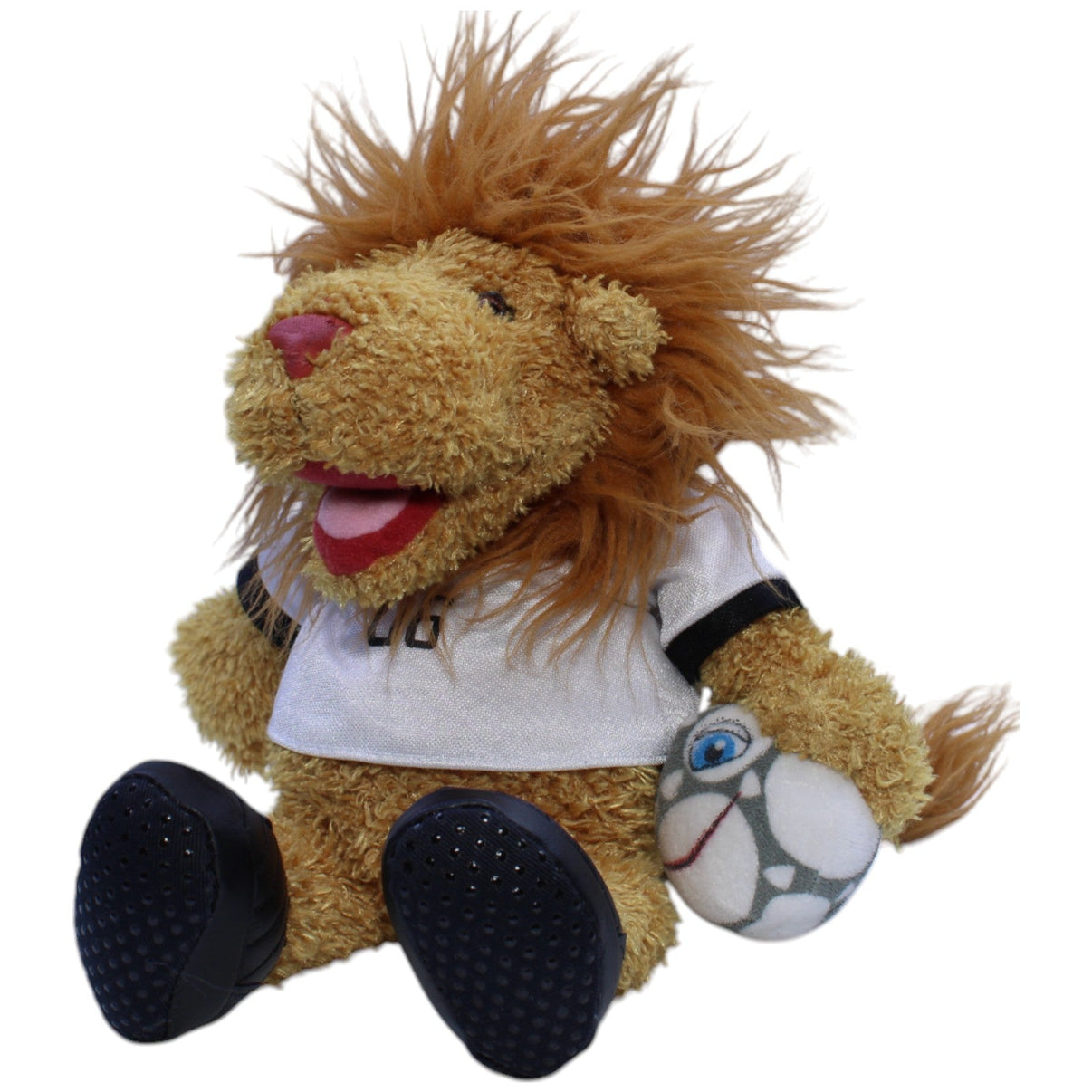 123000011652 NICI FIFA WM 2006 Maskottchen, Löwe Goleo mit Ball Kuscheltier Kumpel Leo Gebraucht