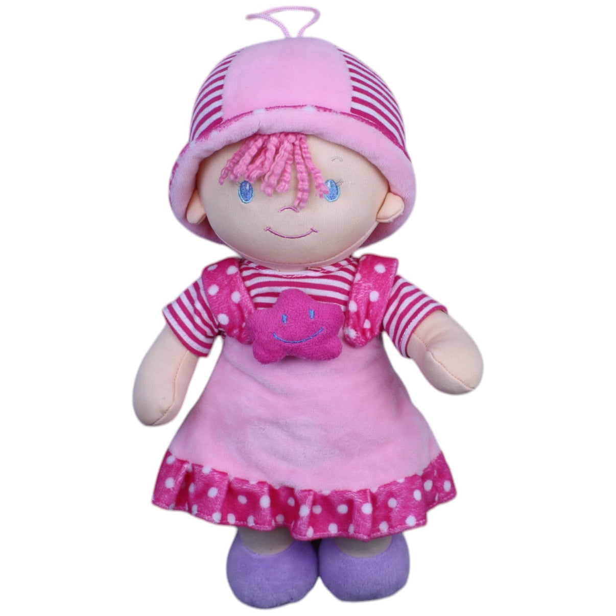 123000011724 Tollkühn Stoffpuppe mit Sternen - Kleid, rosa Stoffpuppe Kumpel Leo Gebraucht